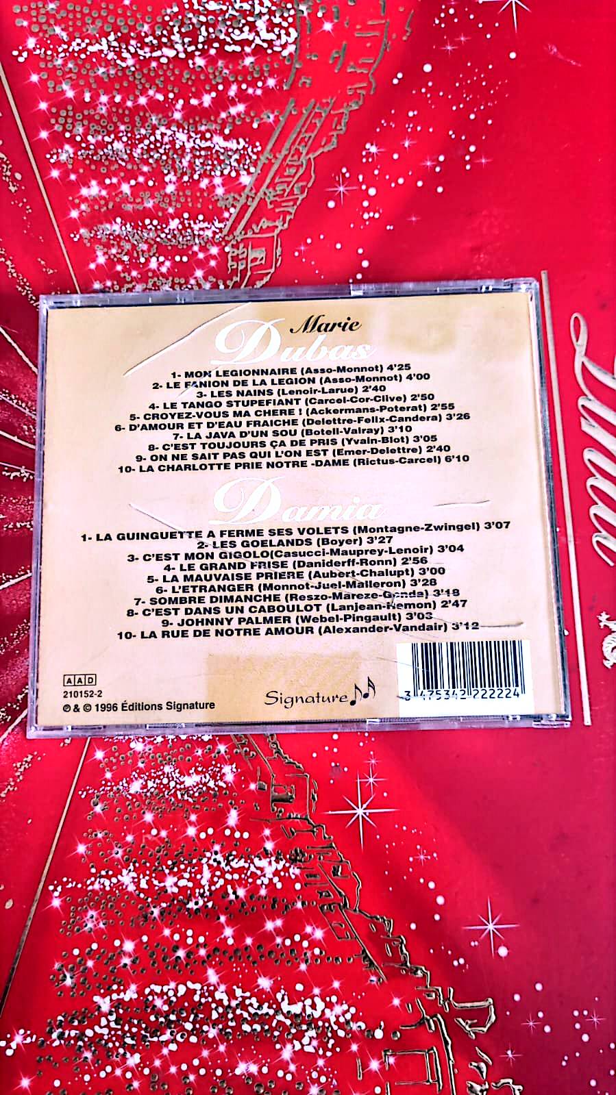CD Marie Dubas – Du rire aux larmes (Éditions Signature, 1996)