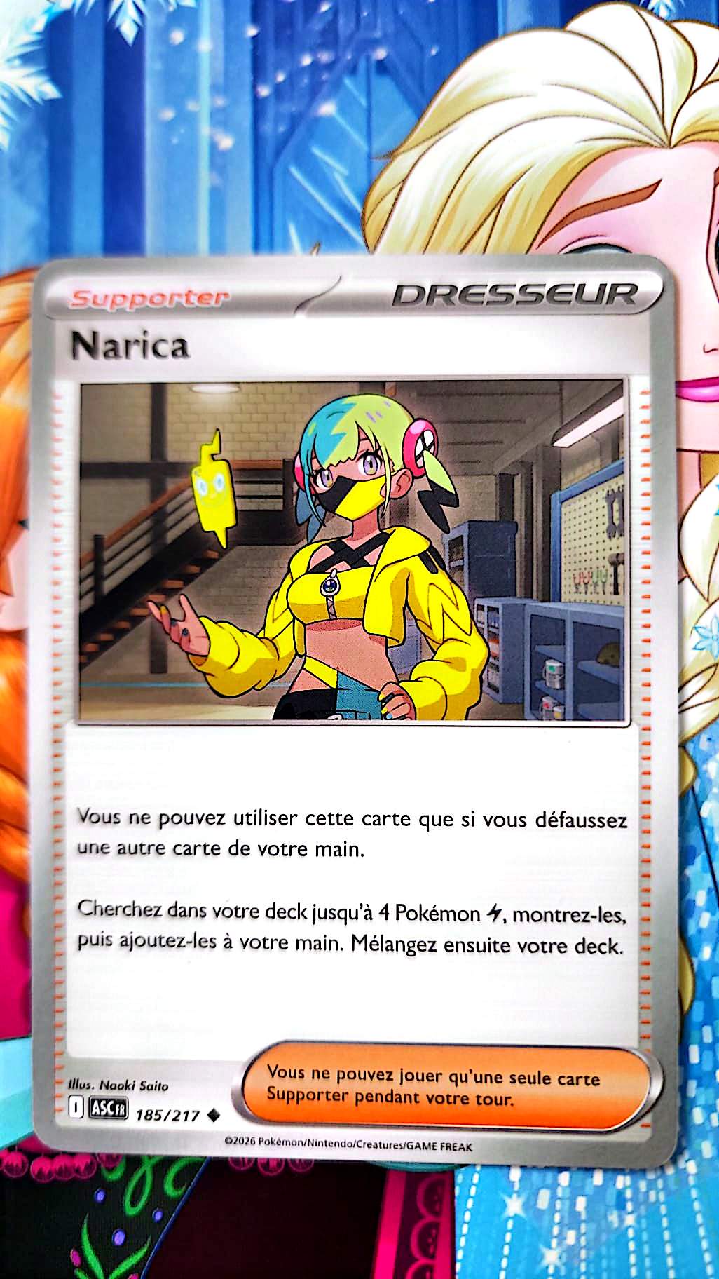 Carte Pokémon Narica 185/217 – Supporter Dresseur – Carte TCG Française – Pokémon Électrik
