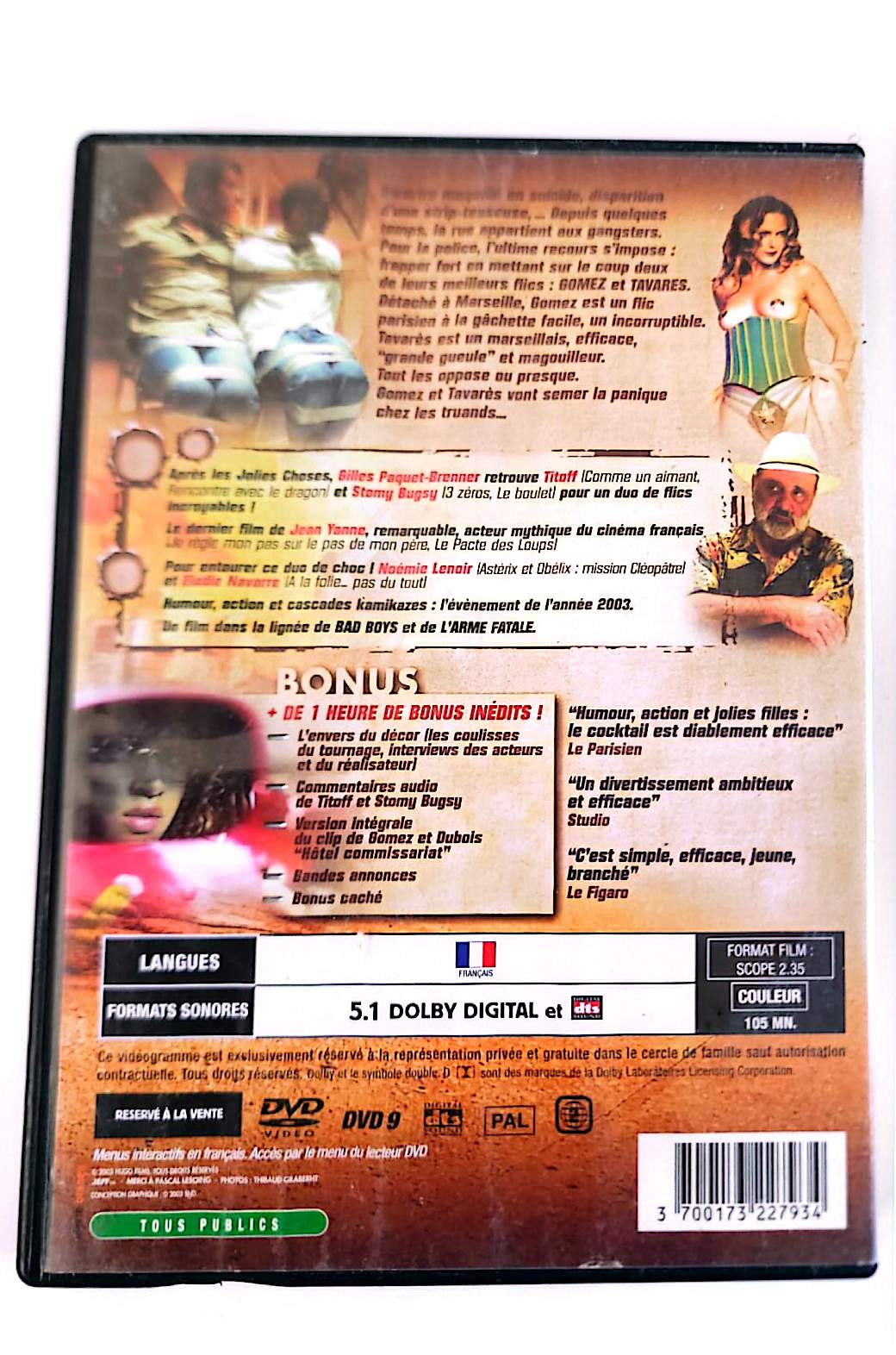 Gomez & Tavarès DVD – Stomy Bugsy – Titoff – Jean Yanne – Comédie Action Policière – Édition Française – Zone 2 PAL