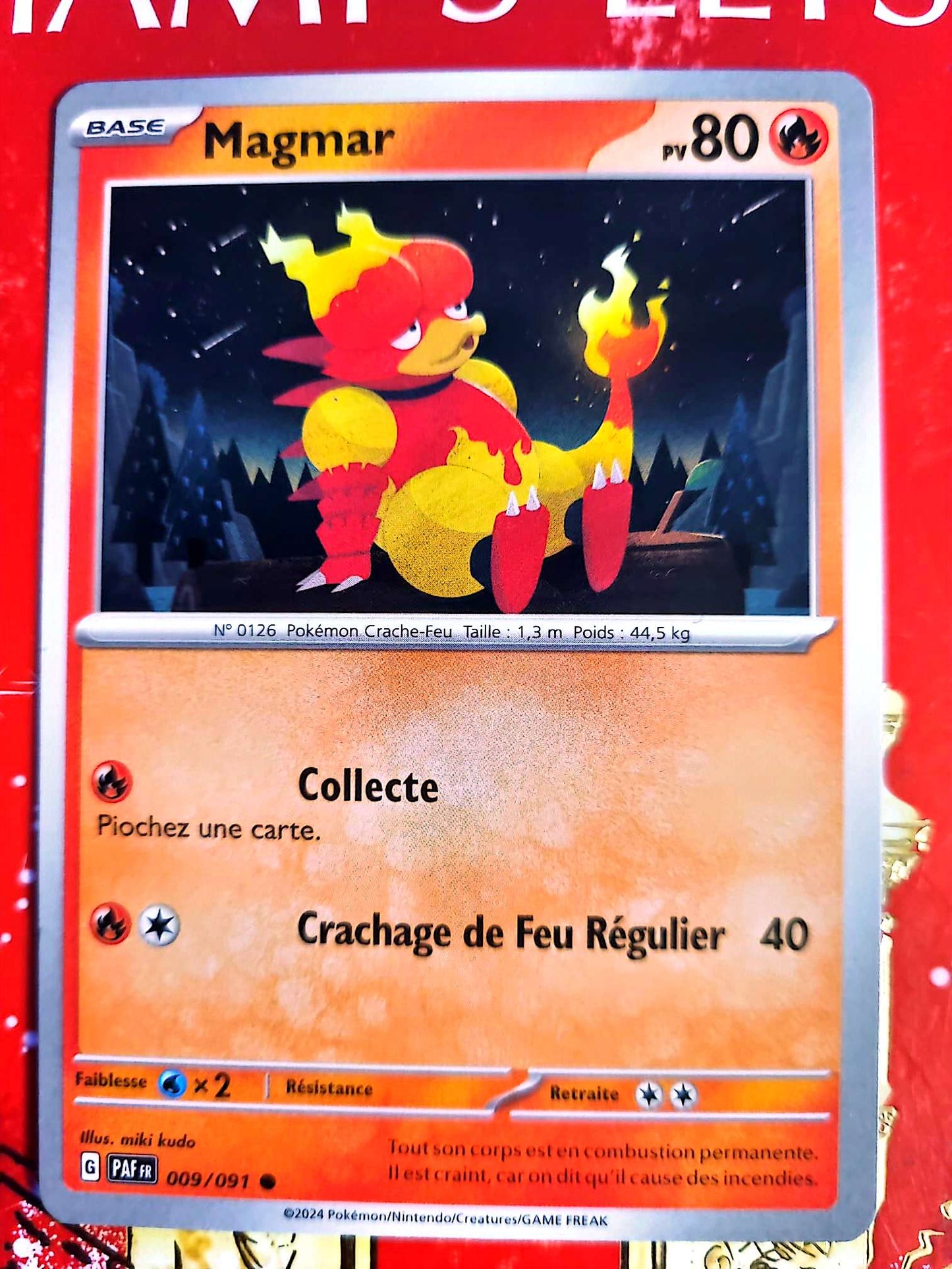 Carte Pokémon Magmar PV80 | Carte originale | Pokémon TCG carte pokemon