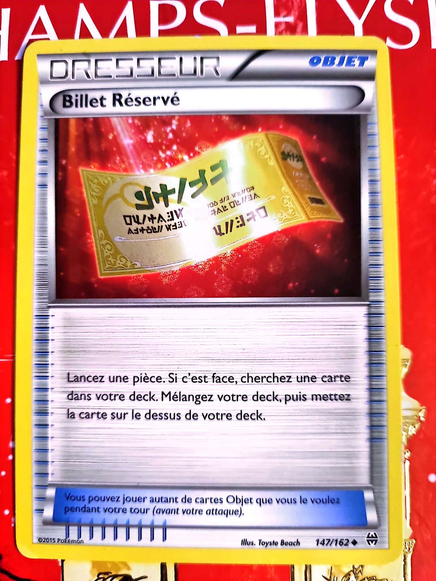 Carte Dresseur Pokémon Billet Réservé | Carte originale | Pokémon carte pokemon