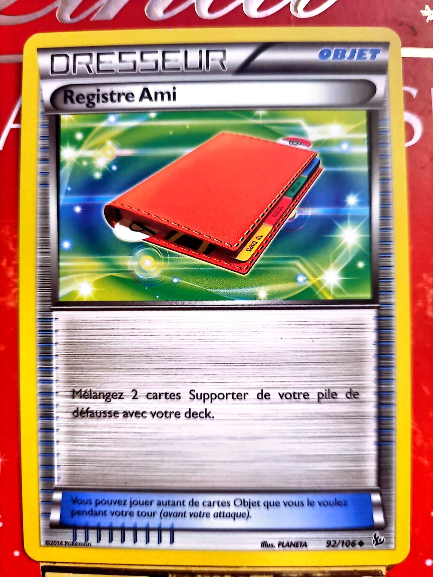 Carte Pokémon Dresseur Registre Ami 92/106 – Version française – Carte à l’unité