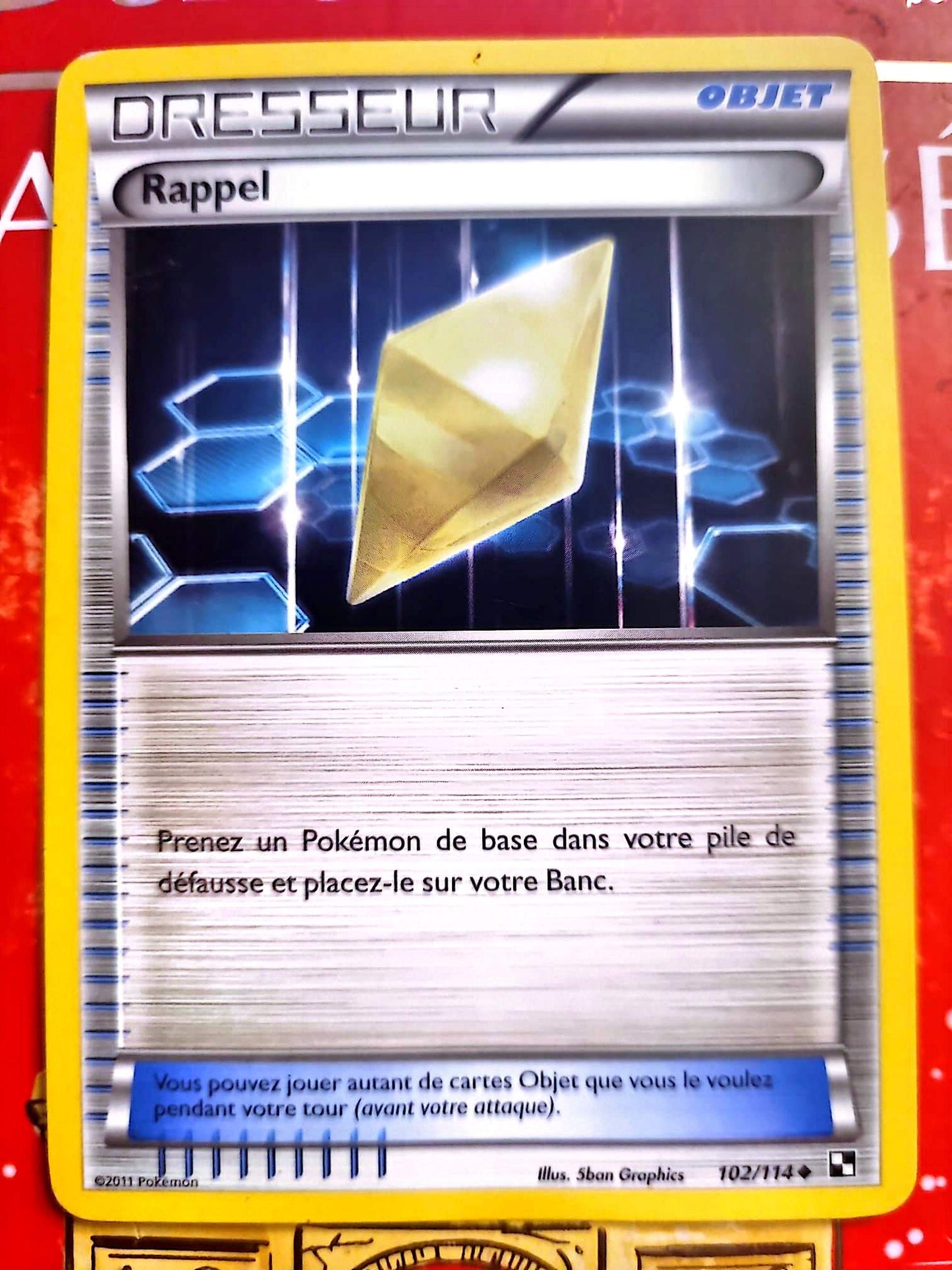 Carte Pokémon Rappel 102/114 – Objet Dresseur – Carte Officielle Française