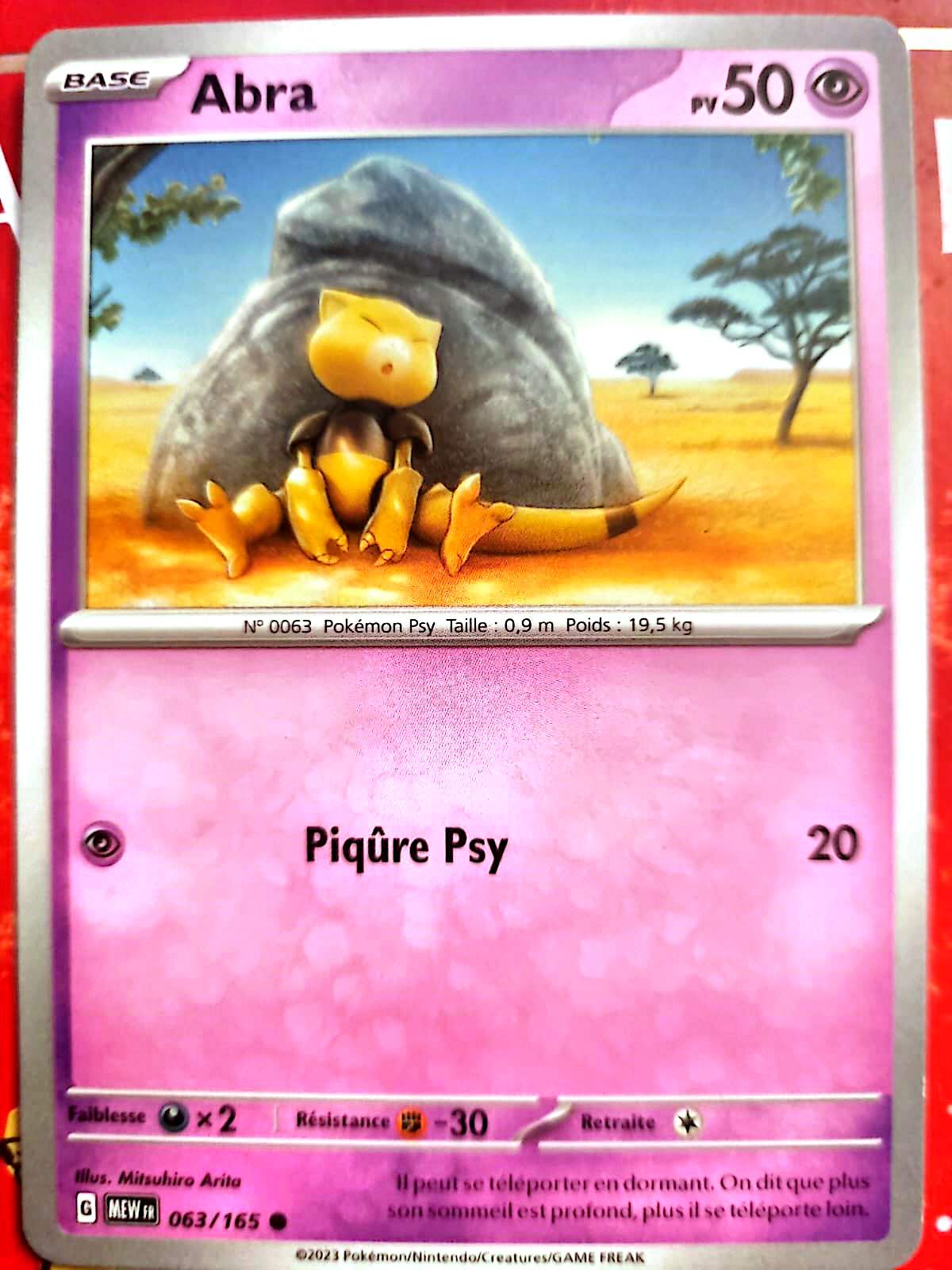 Carte Pokémon Abra 063/165 – Version française – Carte à l’unité