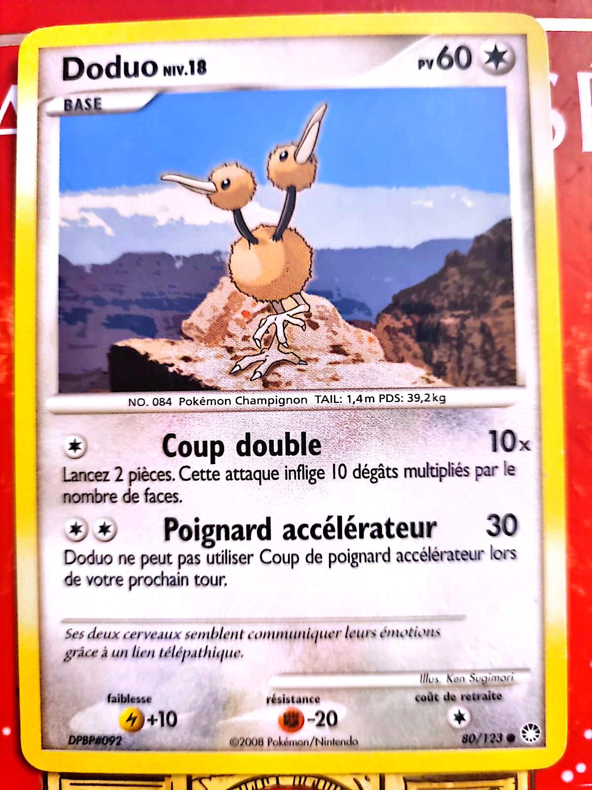 Carte Pokémon Doduo 80/123 – Version française – Carte à l’unité