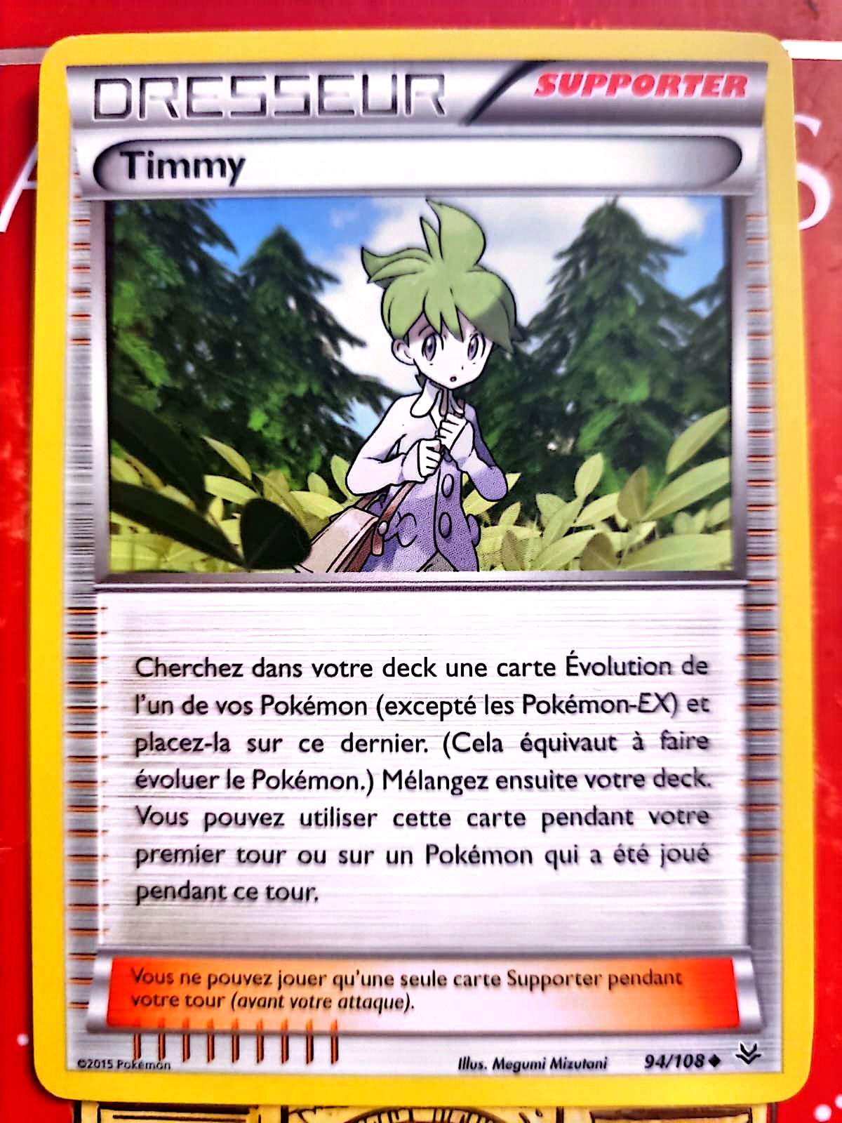 Carte Pokémon Dresseur Timmy 94/108 – Supporter – Version française – Carte à l’unité