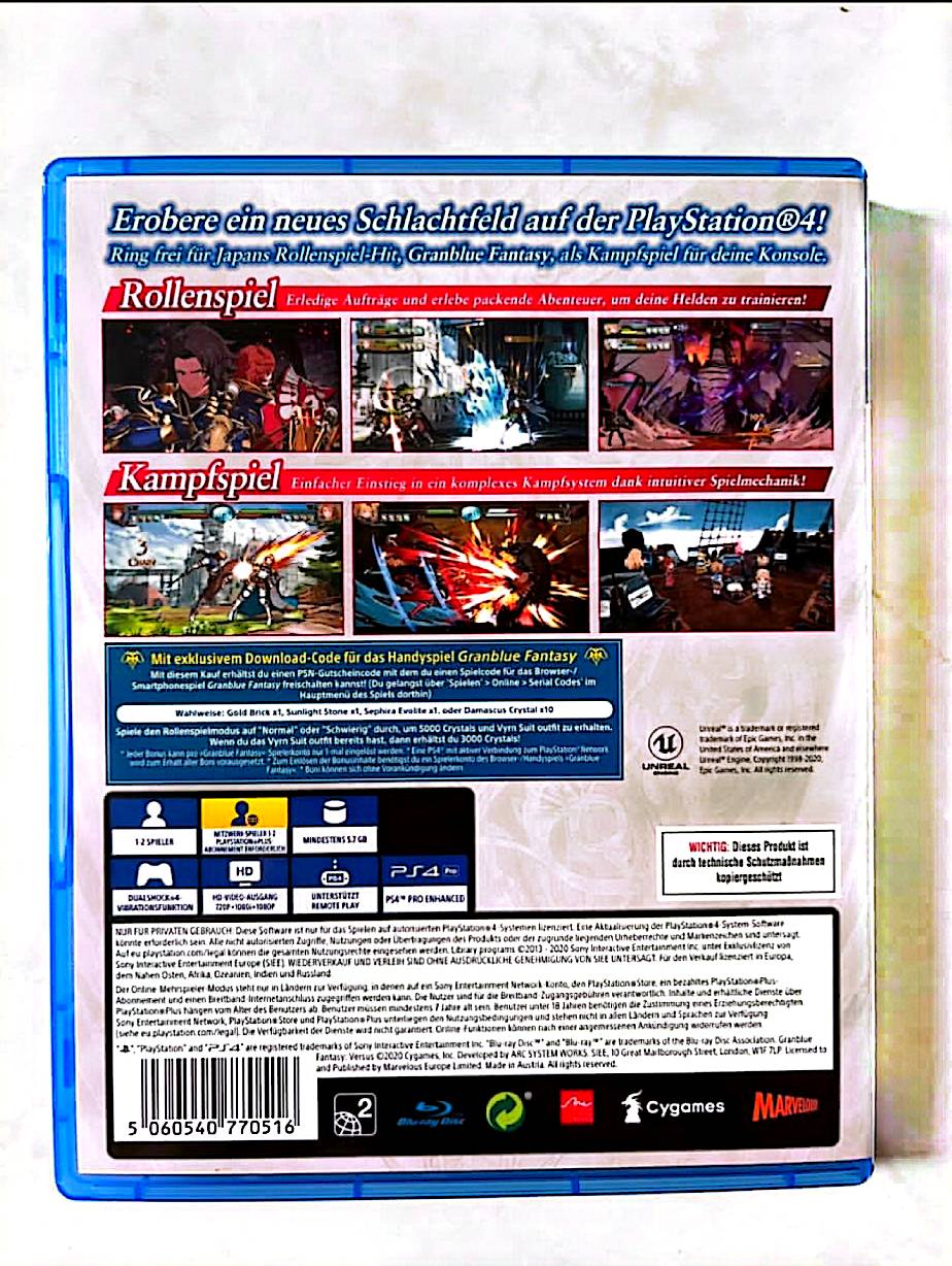 Jeu vidéo PS4 : Granblue Fantasy Jeux PS4