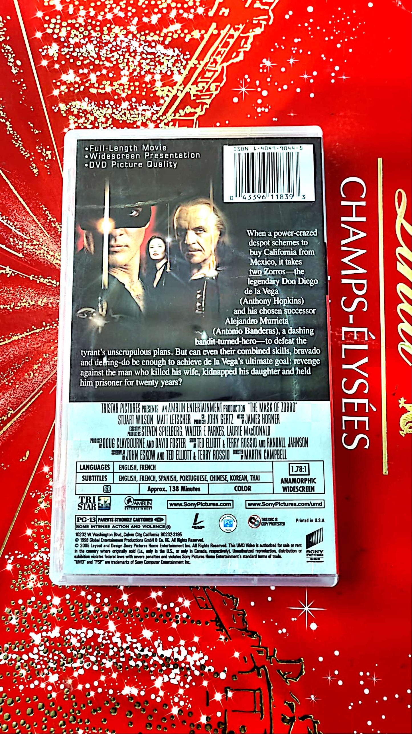 The Mask of Zorro – UMD Vidéo pour PSP vendu en bon etat par blaspo
