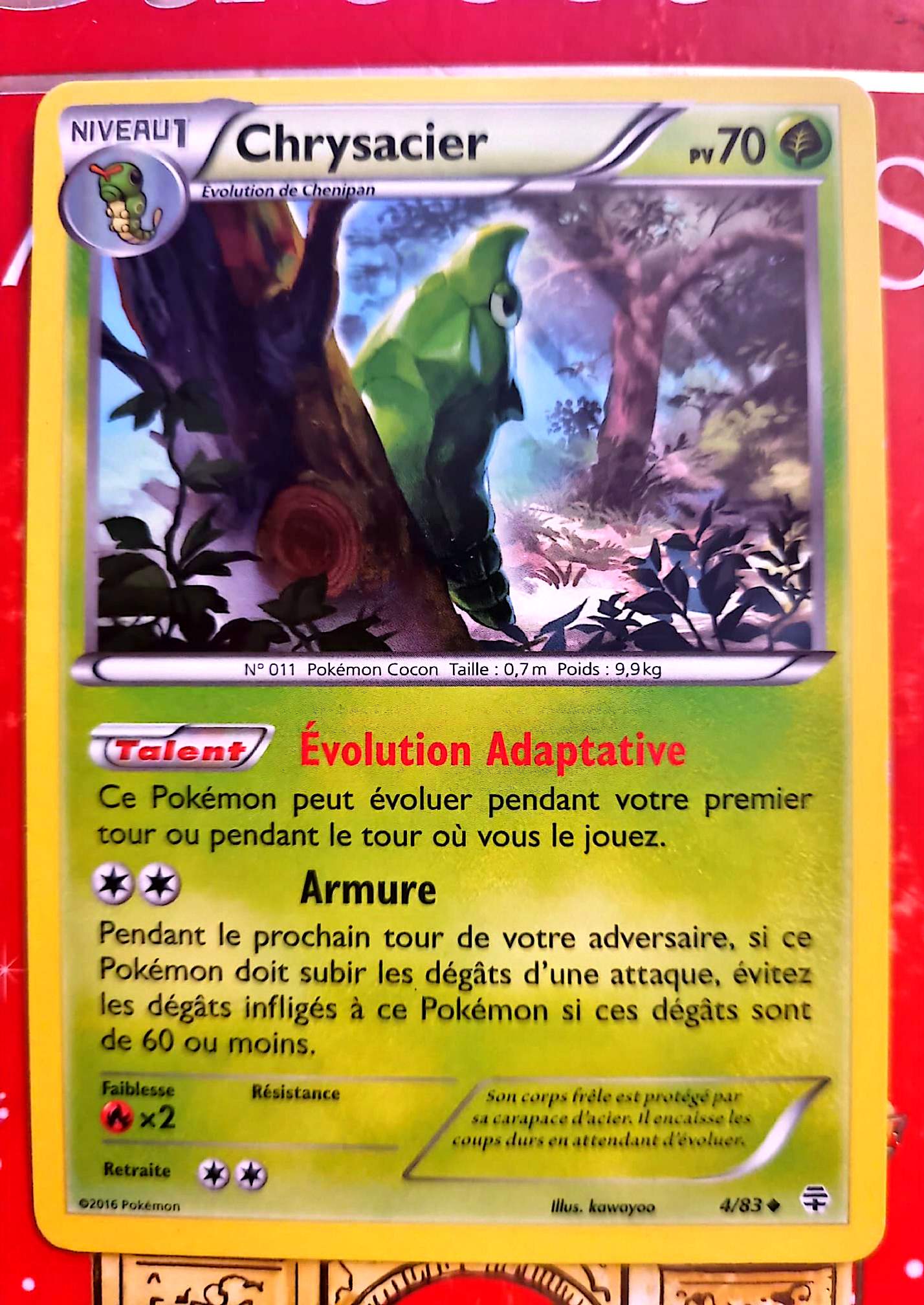 Carte Pokémon Chrysacier PV 70 – Évolution – Carte Officielle – Française