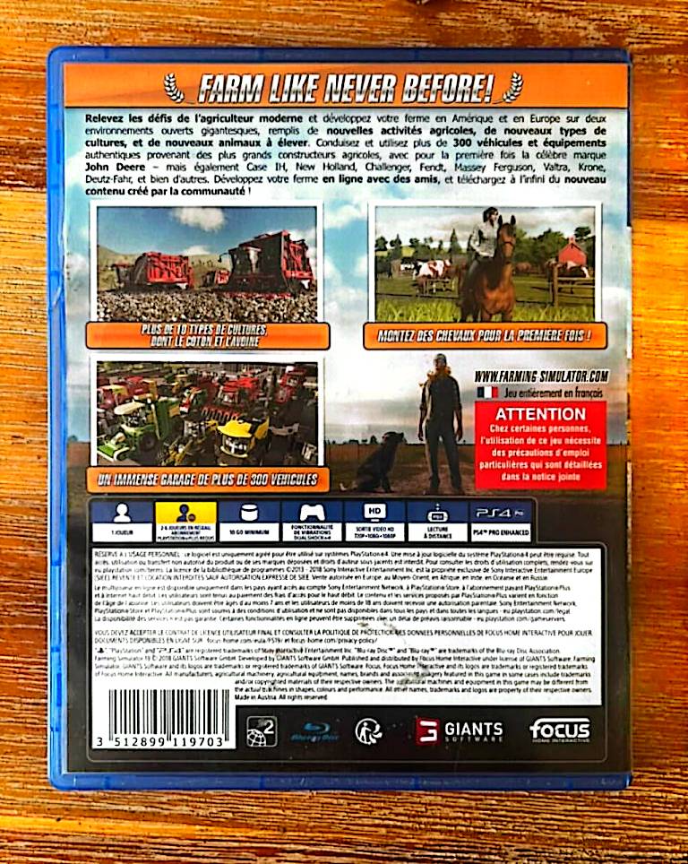 Jeu vidéo PS4 : farming simulator 19 ps4 (simulateur d'agriculture 19 ps4)