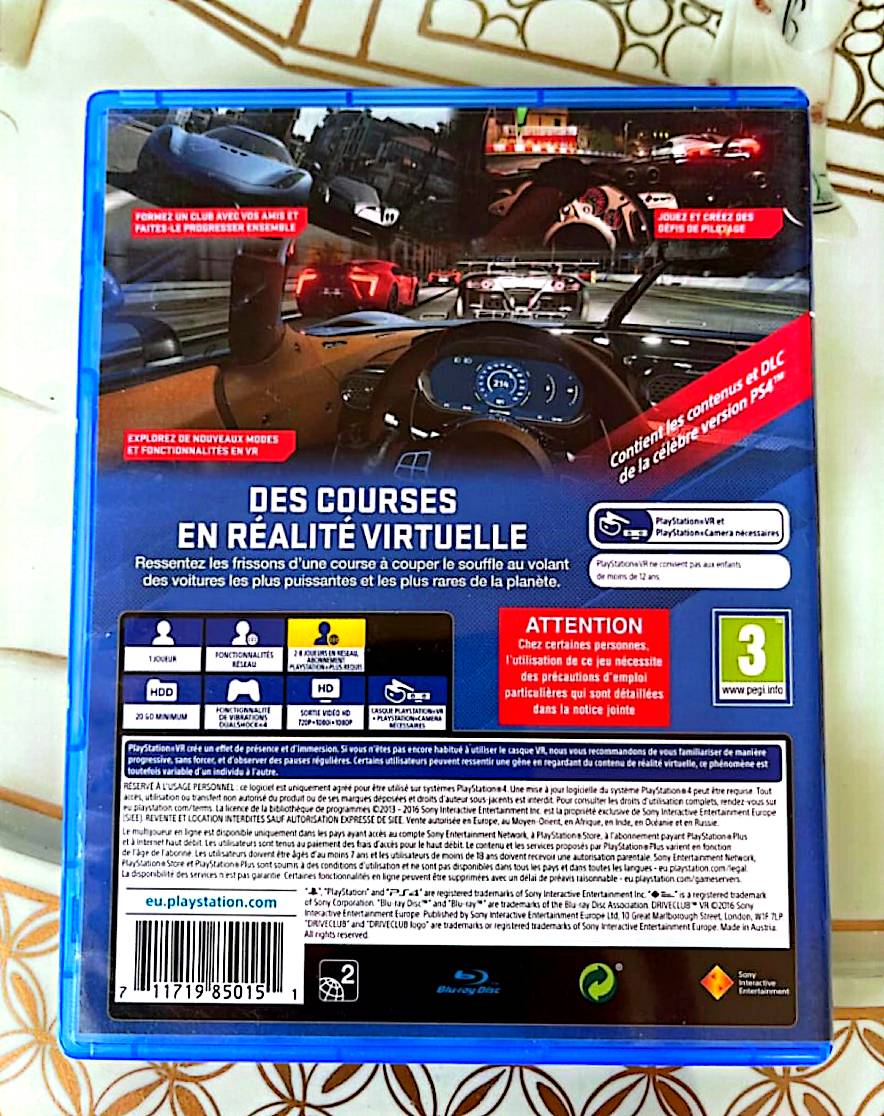 Jeu vidéo PS4 : driveclub ps4 vr (DriveClub PS4 VR)