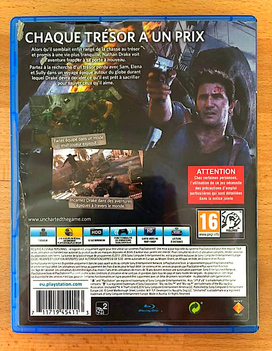 Jeu vidéo PS4 : uncharted 4 ps4 (Uncharted 4 ps4)