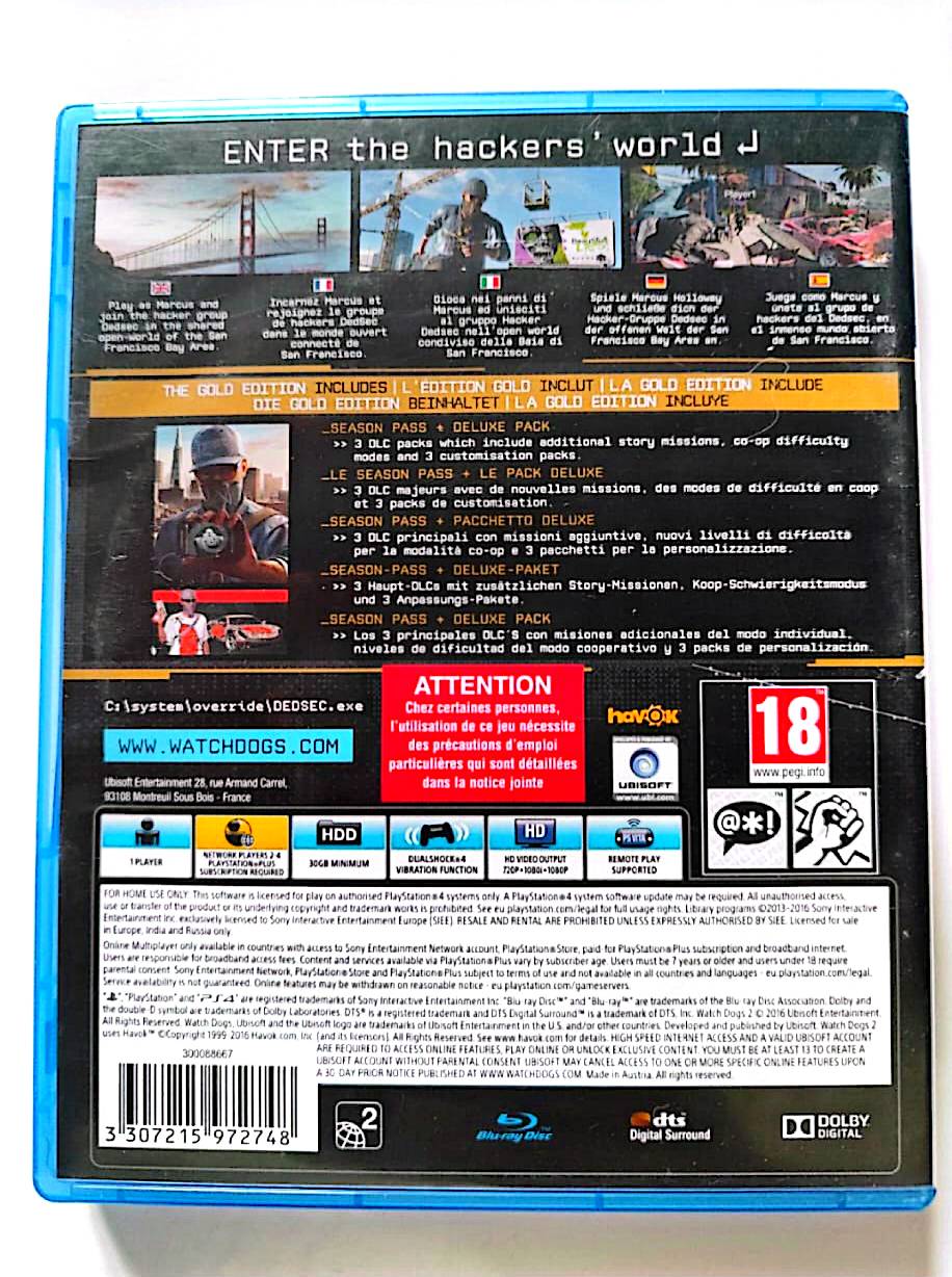 Jeu vidéo PS4 : watch dogs 2 ps4 (Watch Dogs 2 PS4)