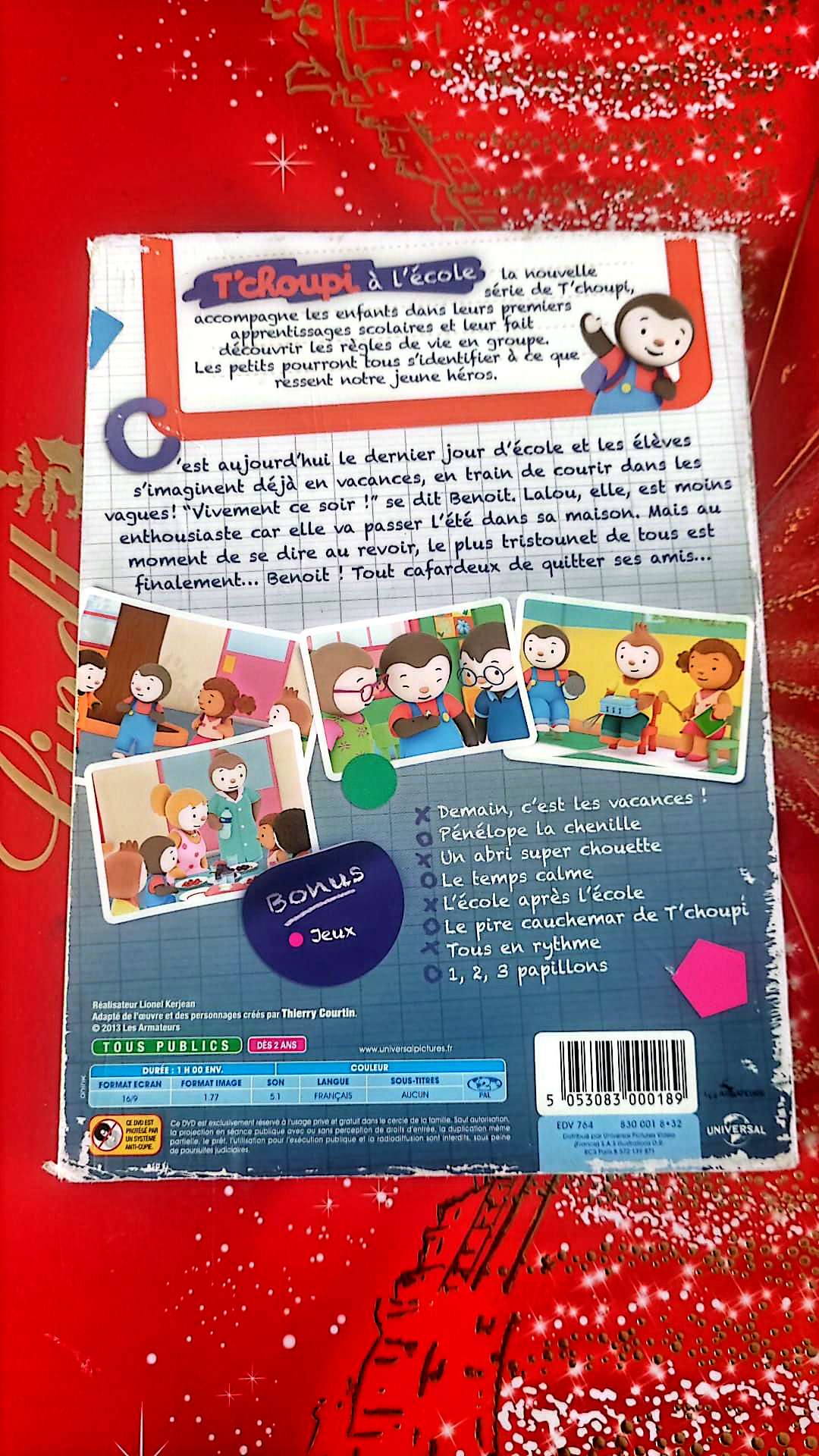 T'choupi a l'école vive les vacances DVD