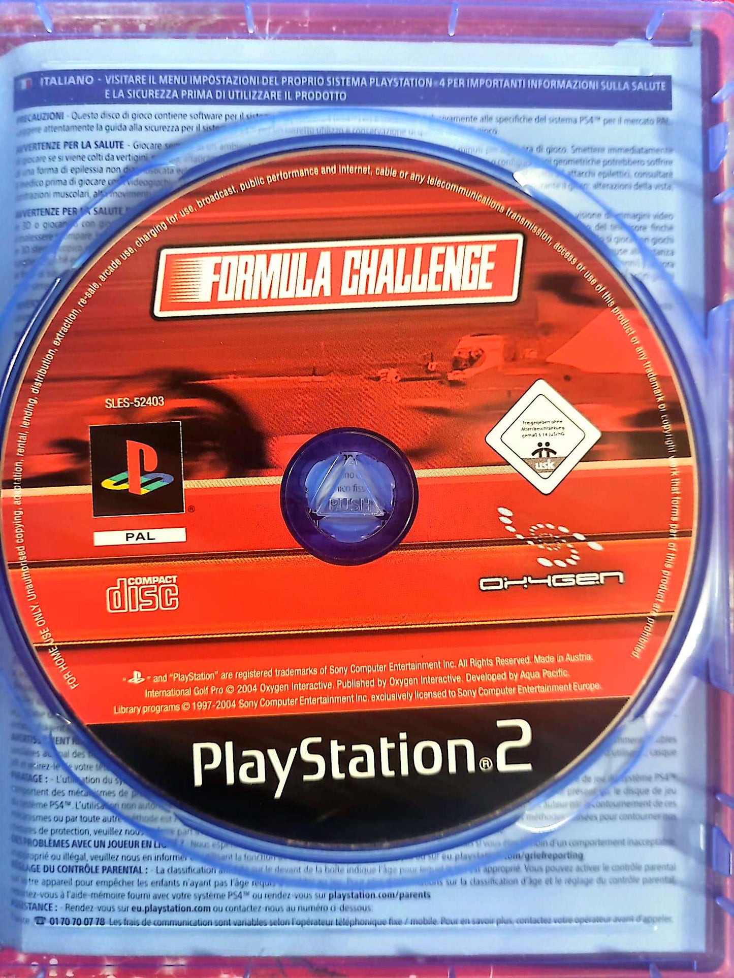Formula Challenge – PS2 – CD seul sans boîtier – Course automobile jeu ps2