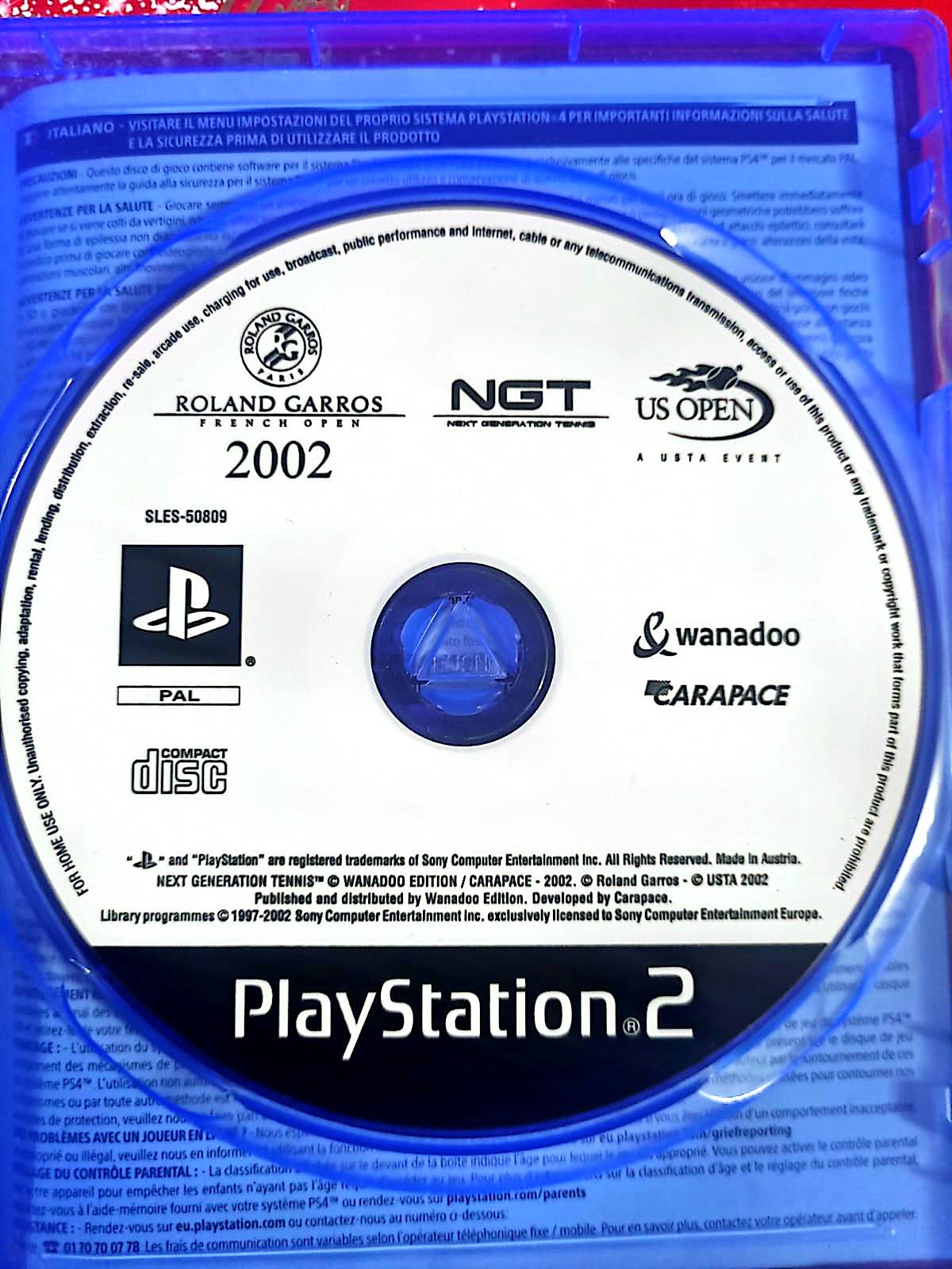 Next Generation Tennis Roland Garros 2002 – PS2 – CD seul sans boîtier – Jeu de tennis jeu ps2