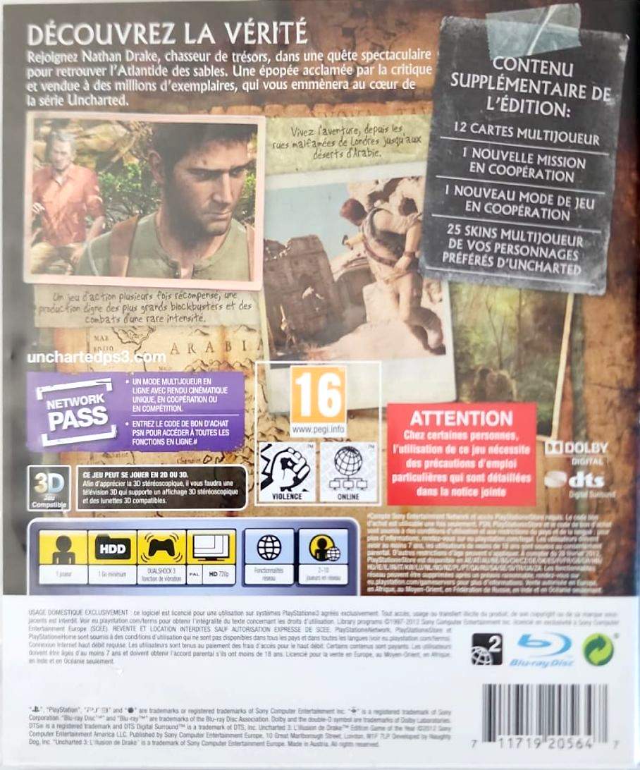 Uncharted 3 L’Illusion de Drake – Edition Game of the Year PS3 – Version Française Intégrale – Jeu Action Aventure PlayStation 3