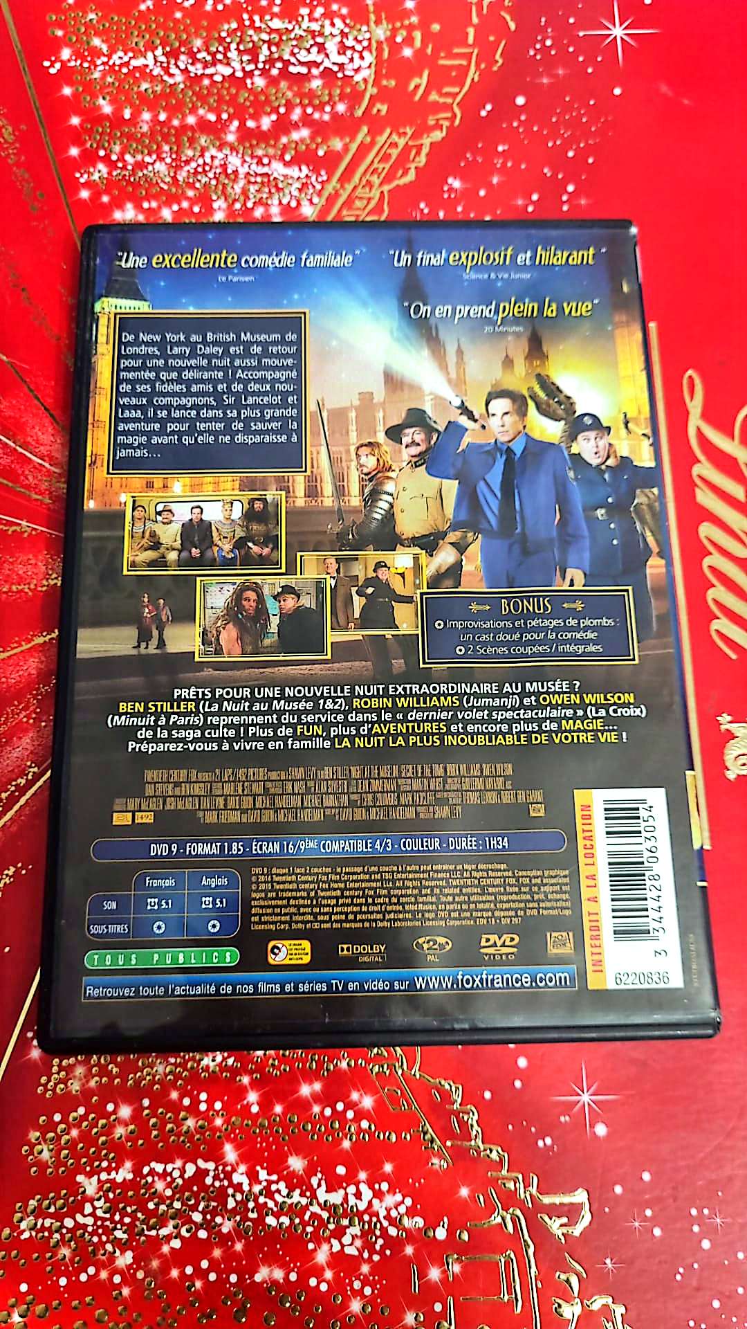 DVD : la nuit au musée le secret des pharaons