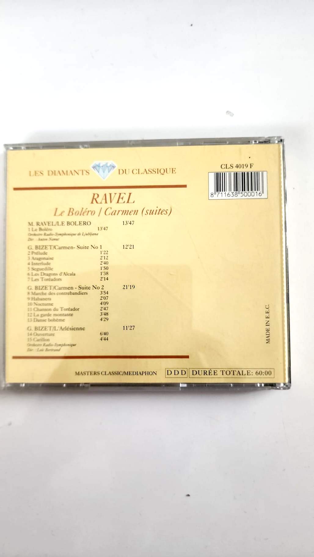 Ravel – Le Boléro / Bizet – Carmen et L’Arlésienne – CD CLS 4019 F