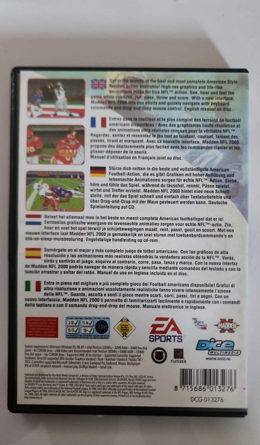 Madden NFL 2000 – Jeu PC CD-ROM – Simulation Football Américain – EA Sports – Windows