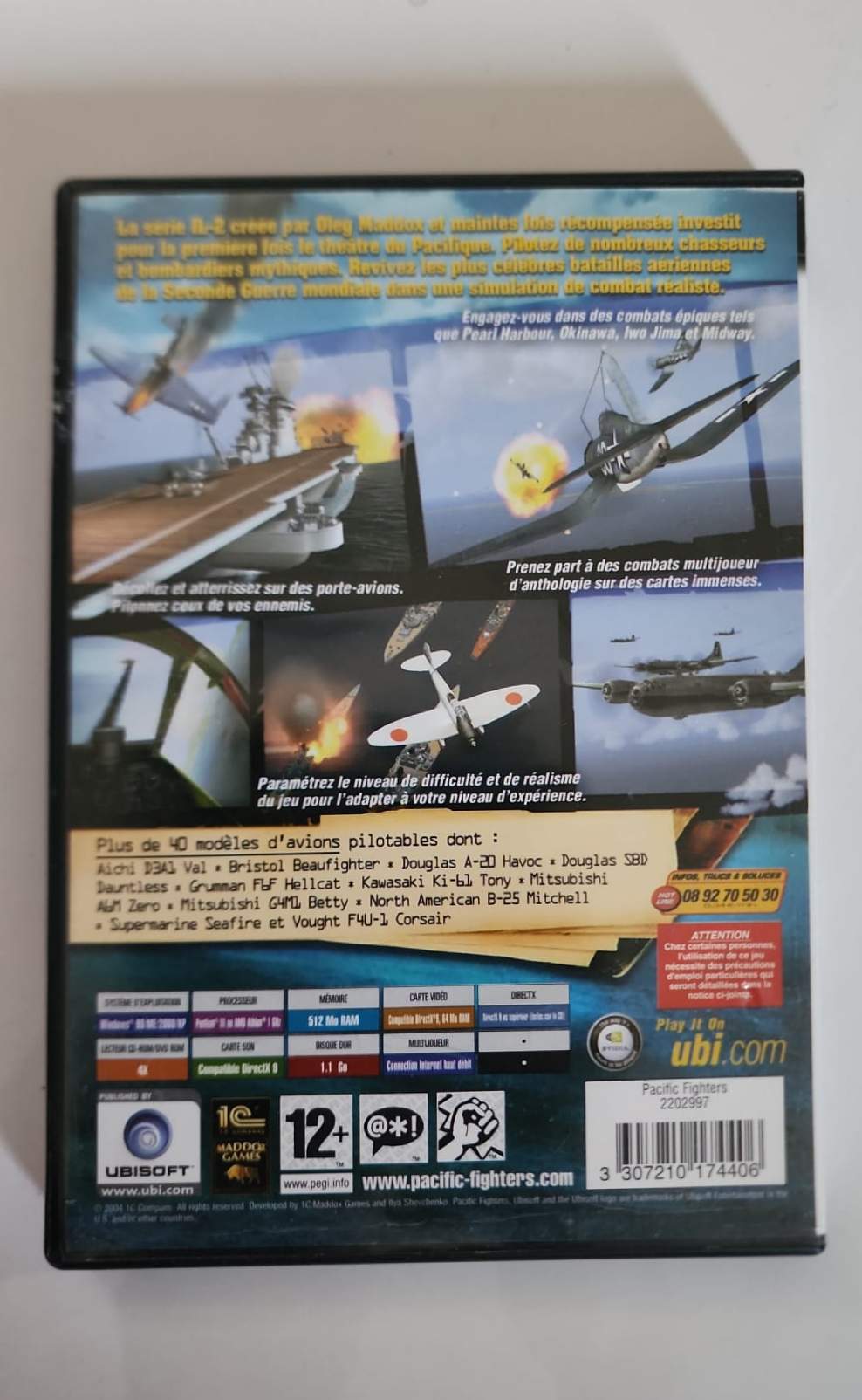 Pacific Fighters – Jeu PC CD-ROM – Simulation Combat Aérien WW2 – Ubisoft – Windows