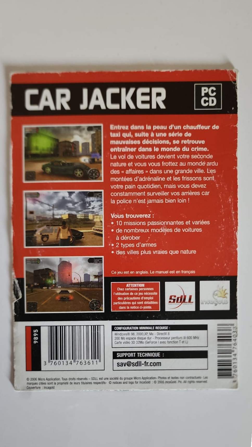 Car Jacker – Jeu PC CD-ROM – Action Crime Open World – Micro Application – Version Française