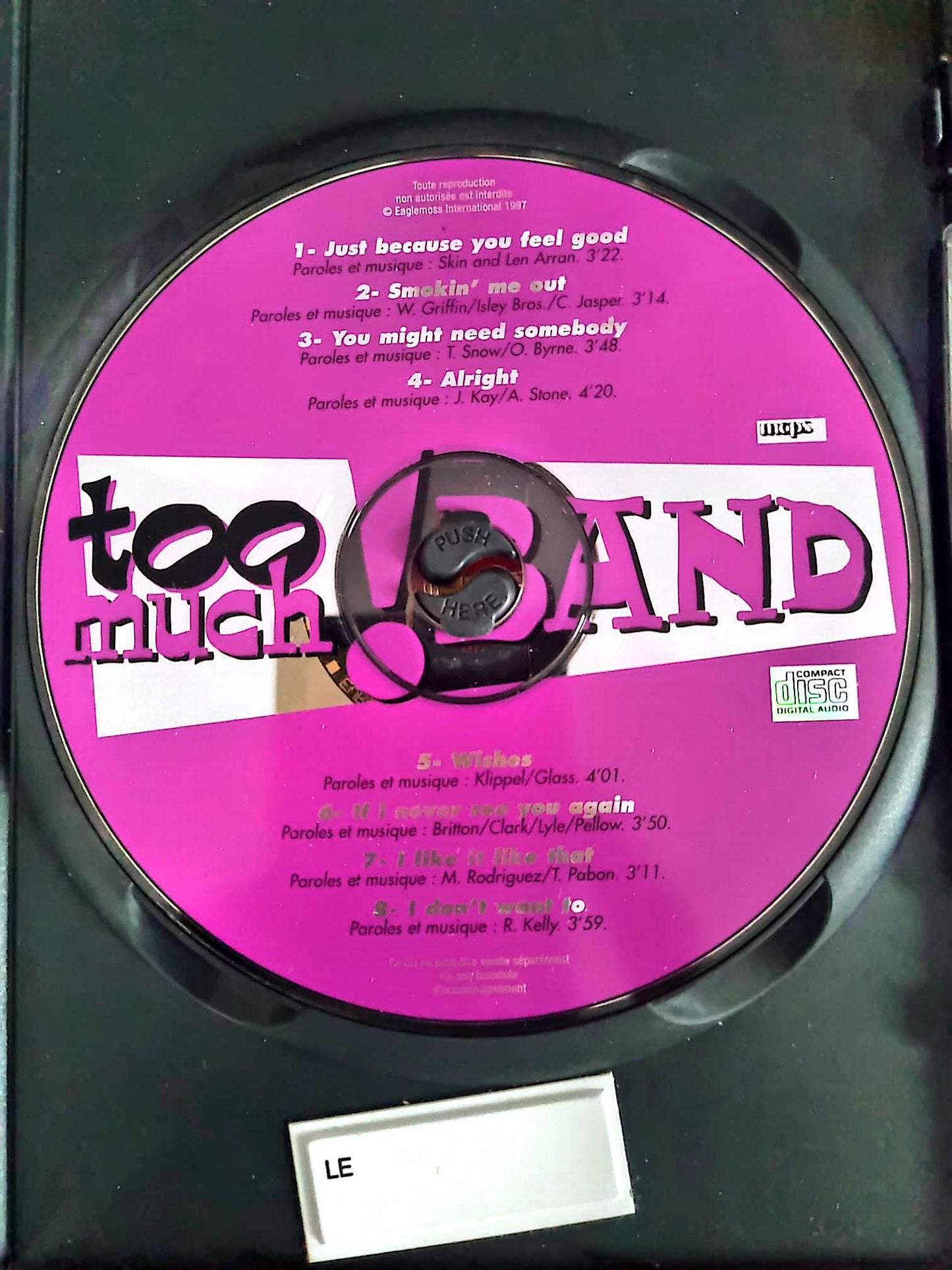 CD Audio Too Much Band – Album Soul Funk – Musique Internationale – Sans boîtier