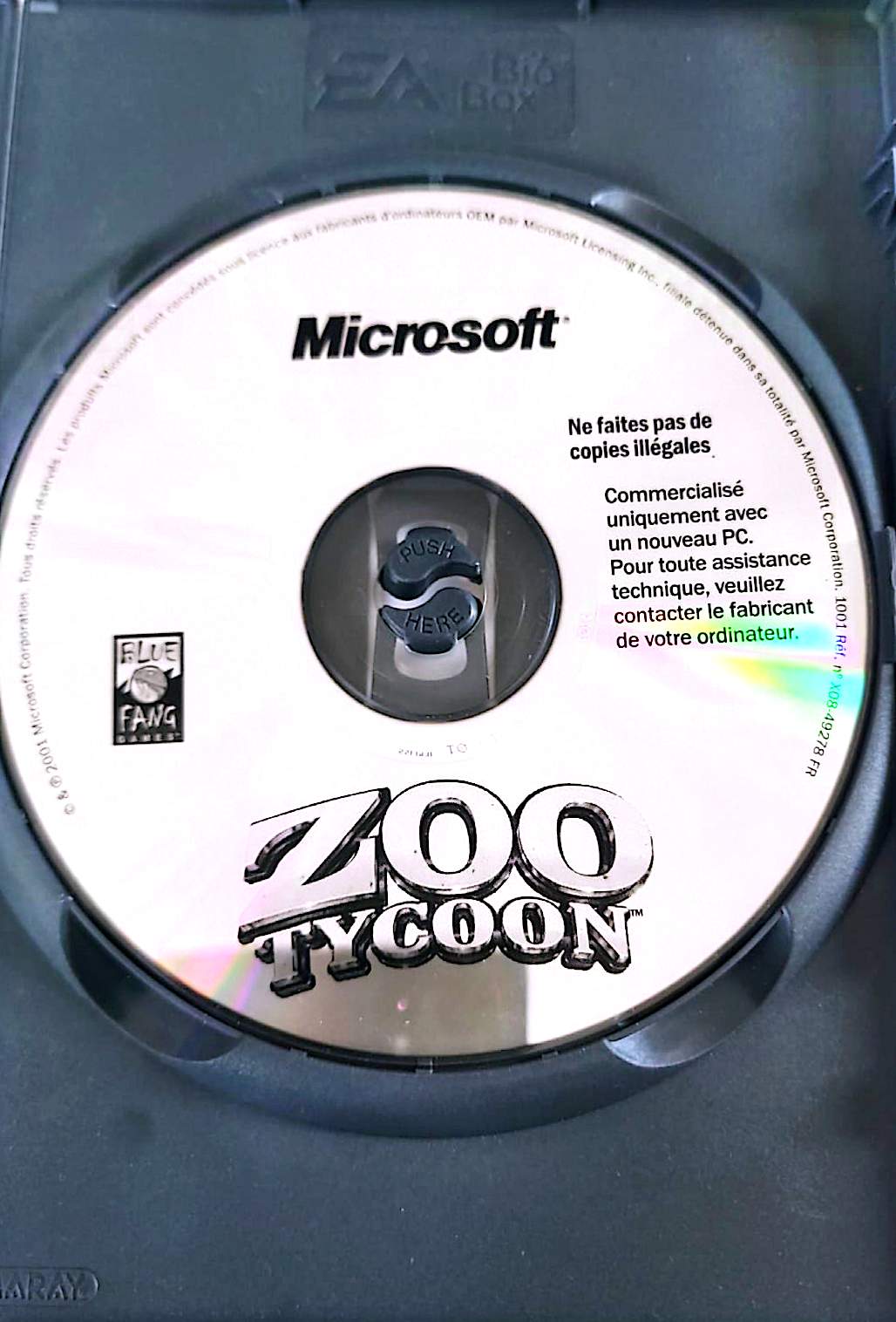 Zoo Tycoon Jeu PC CD-ROM Seul Sans Boîtier Version Française Microsoft Occasion