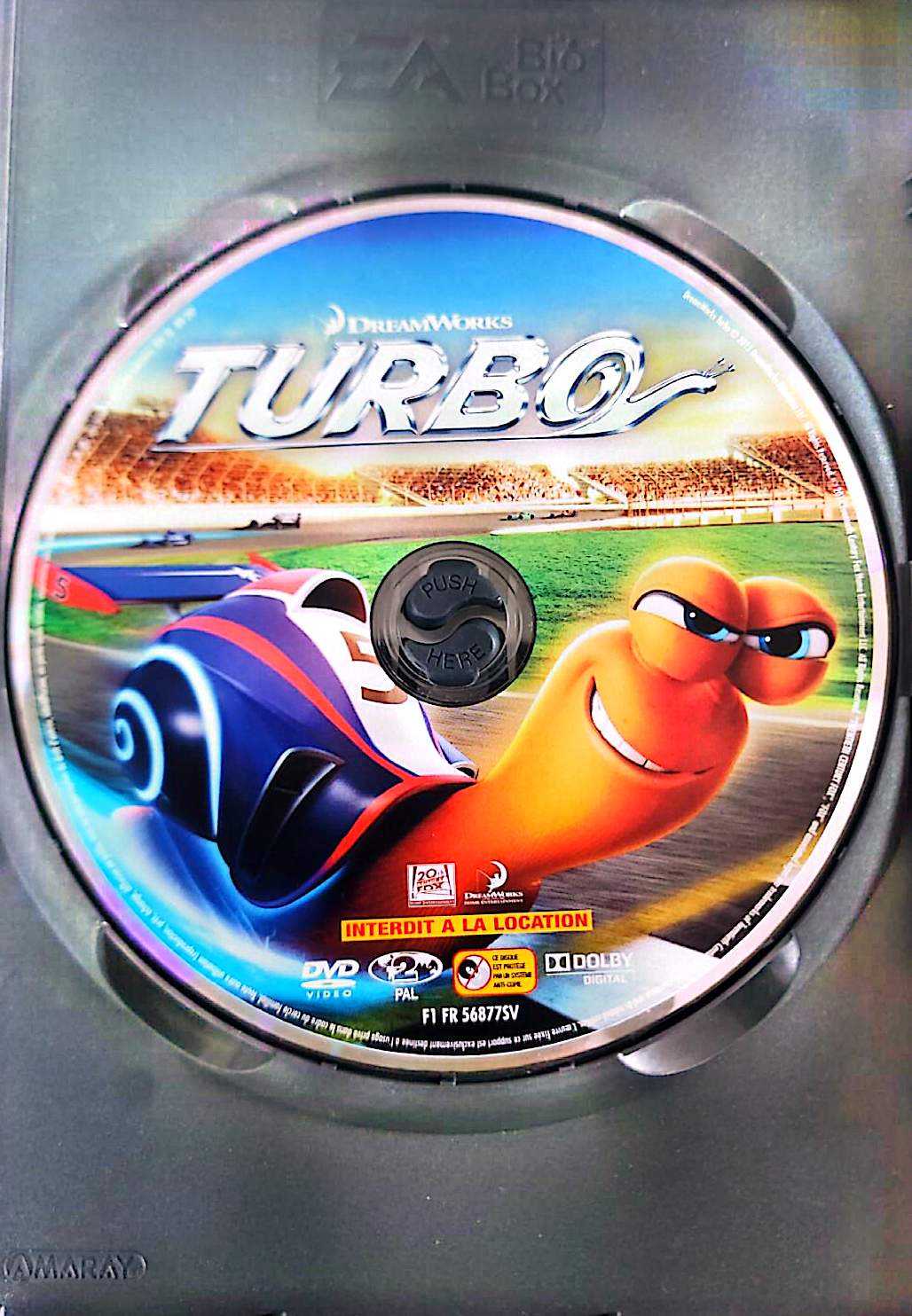 Turbo DVD Seul Sans Boîtier Film Animation DreamWorks Occasion