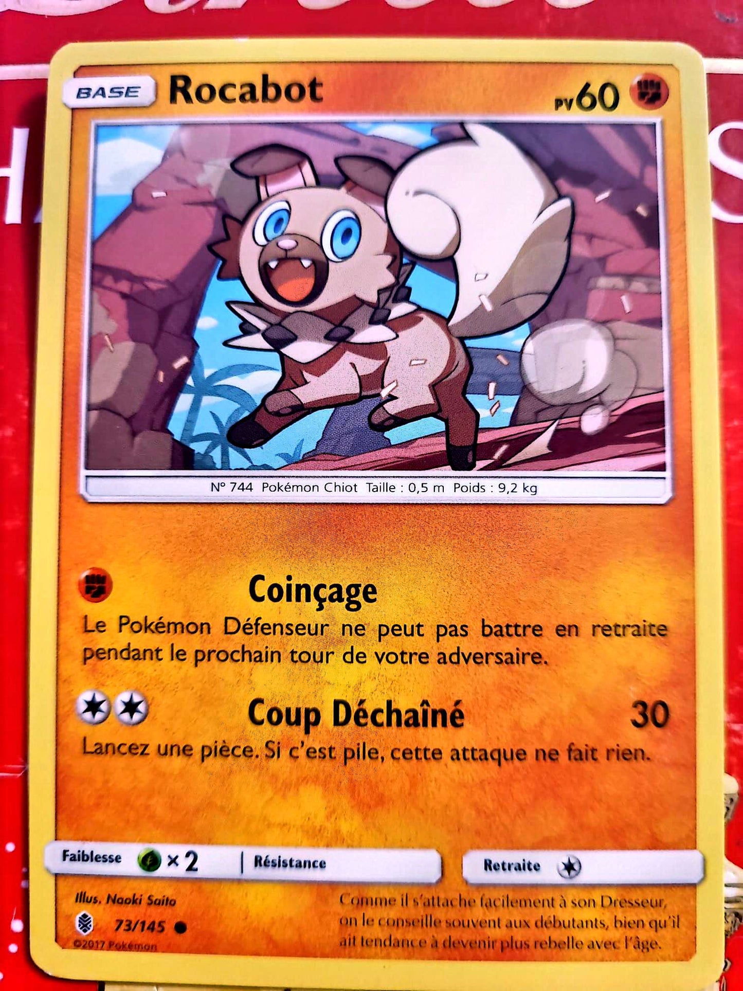 Carte Pokémon Rocabot 73/145 – Soleil et Lune – Carte Officielle Française carte pokemon