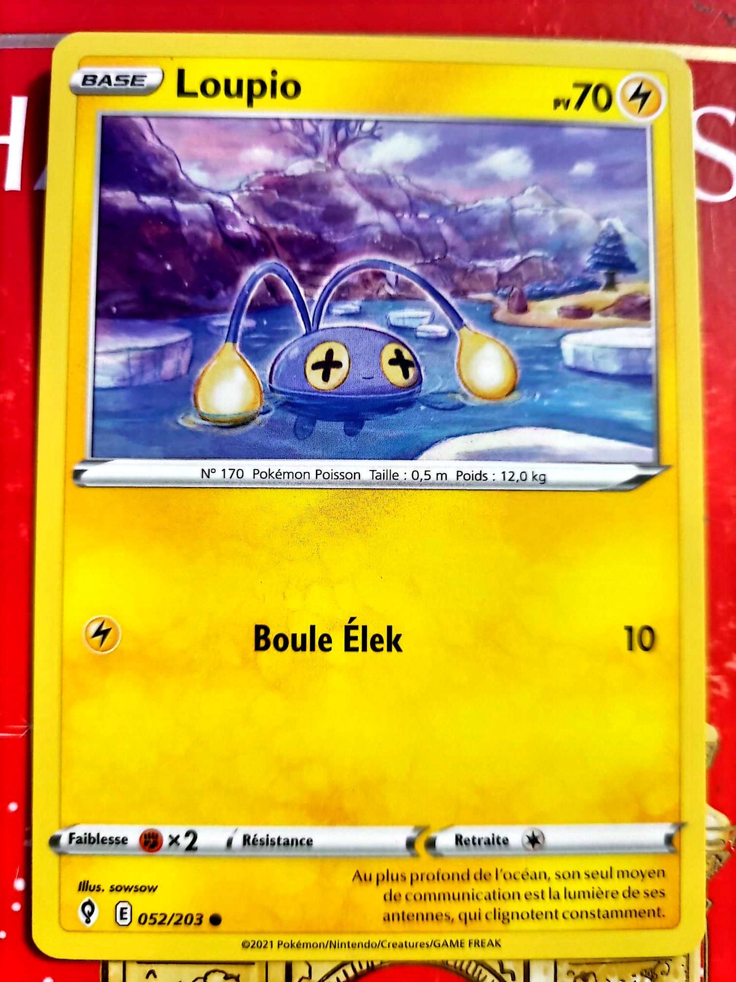Carte Pokémon Loupio 052/203 – Épée et Bouclier – Carte Officielle Française carte pokemon