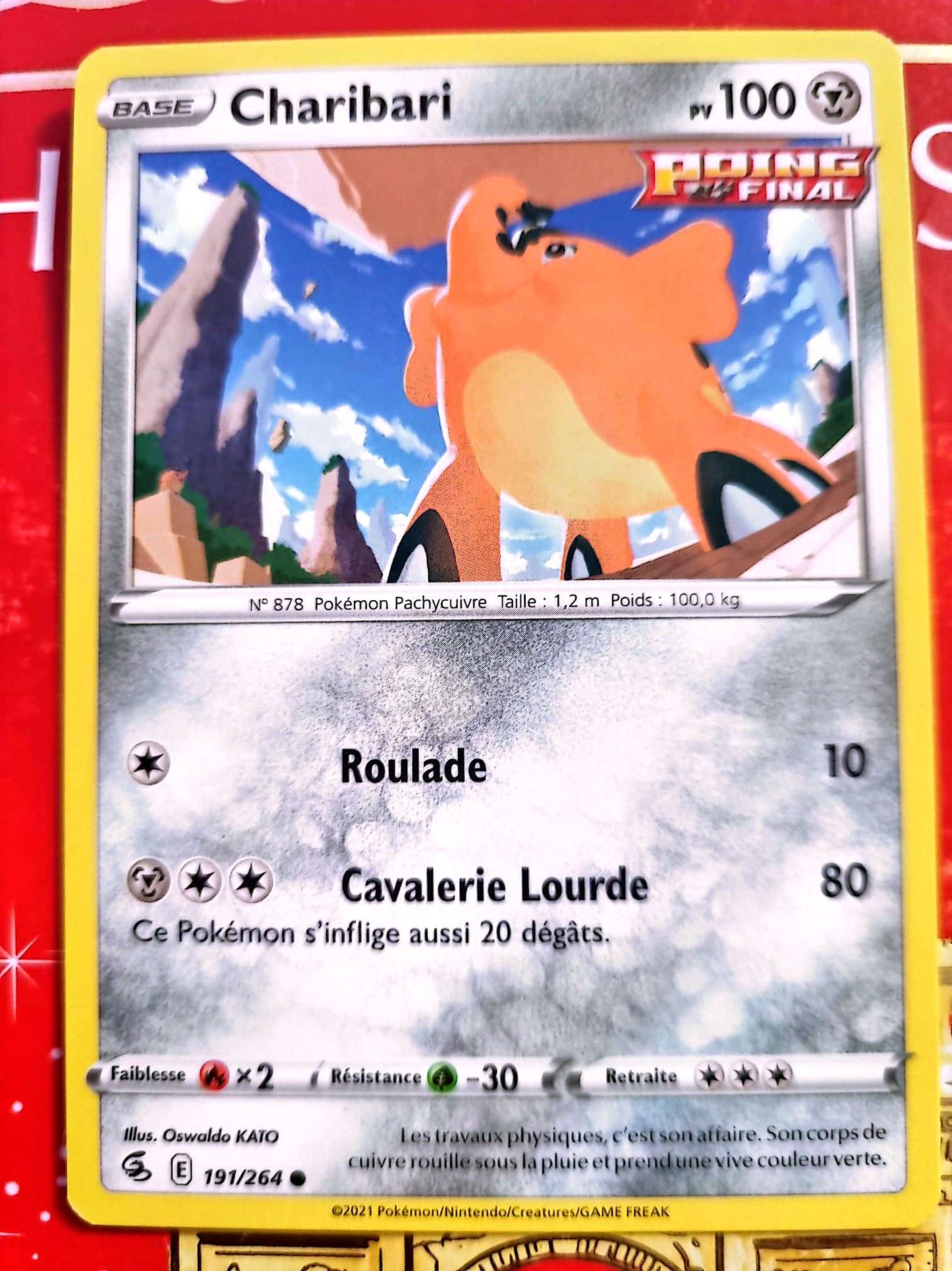Carte Pokémon Charibari 191/264 – Épée et Bouclier – Carte Officielle carte pokemon