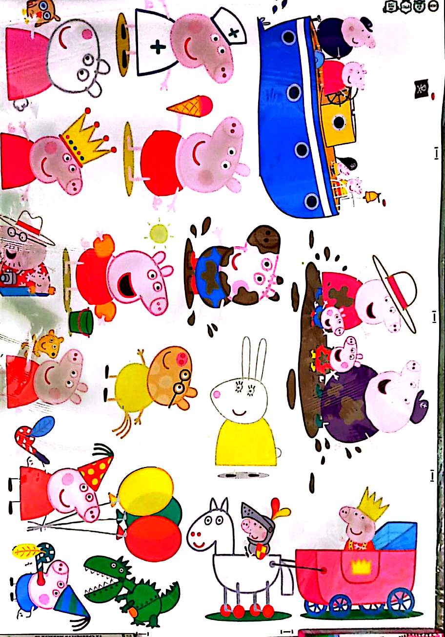 Stickers Muraux Enfants Animaux Cartoon – Lot de 17 Autocollants – Décoration Murale – Format 90x60 cm