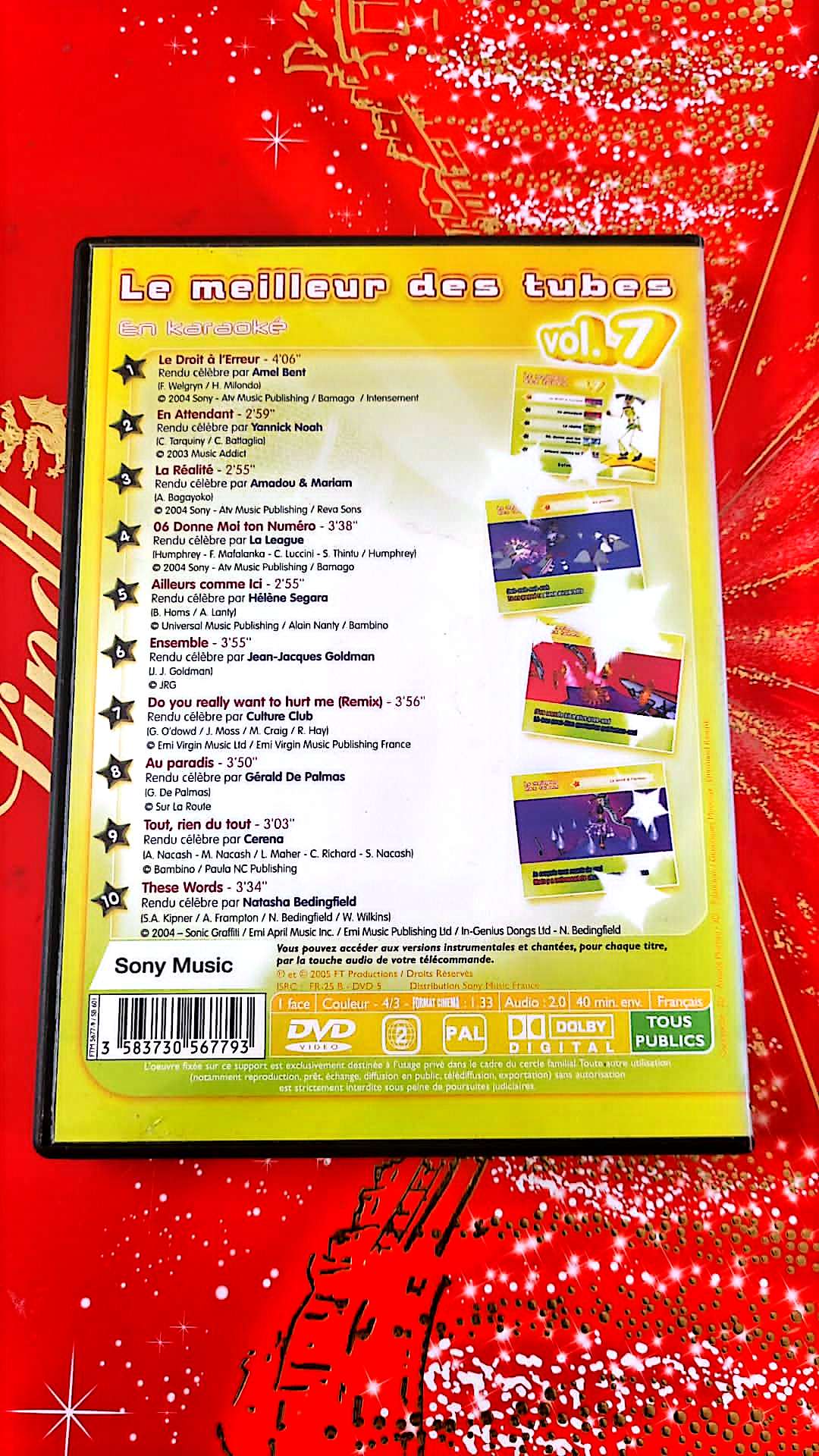 DVD : les meilleurs des tubes karaoké vol 7
