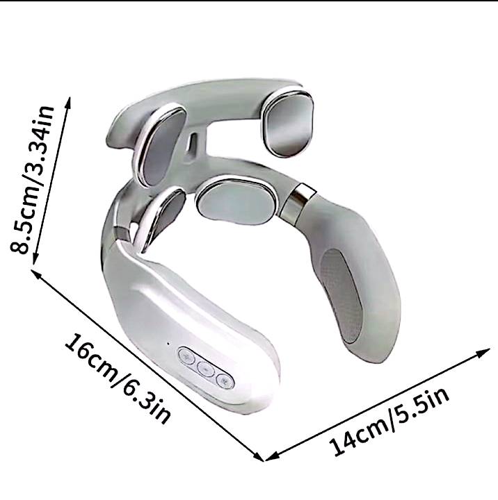 Masseur Cervical Intelligent 4 Têtes – Chauffage, Réglage de la Force, Recharge USB, Soulage les Douleurs de la Nuque et des Épaules – Relaxation Maison & Bureau – neuf