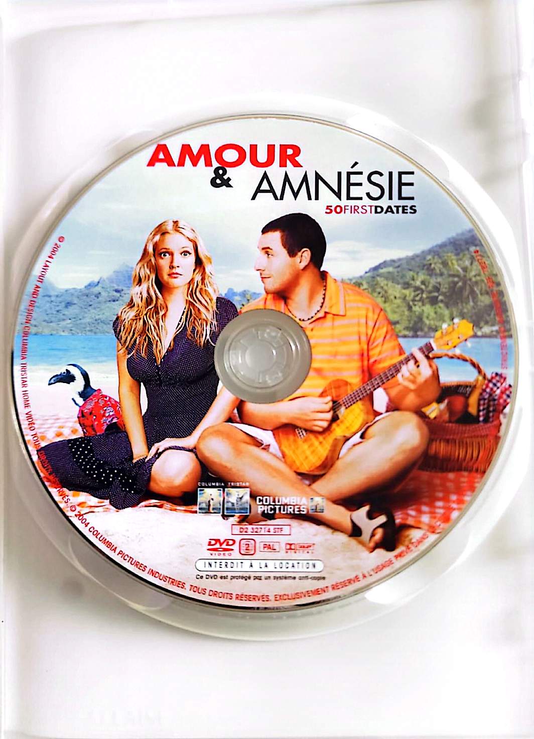 Amour & Amnésie (50 First Dates) DVD Comédie Romantique Drew Barrymore Adam Sandler CD Seul Sans Boîtier