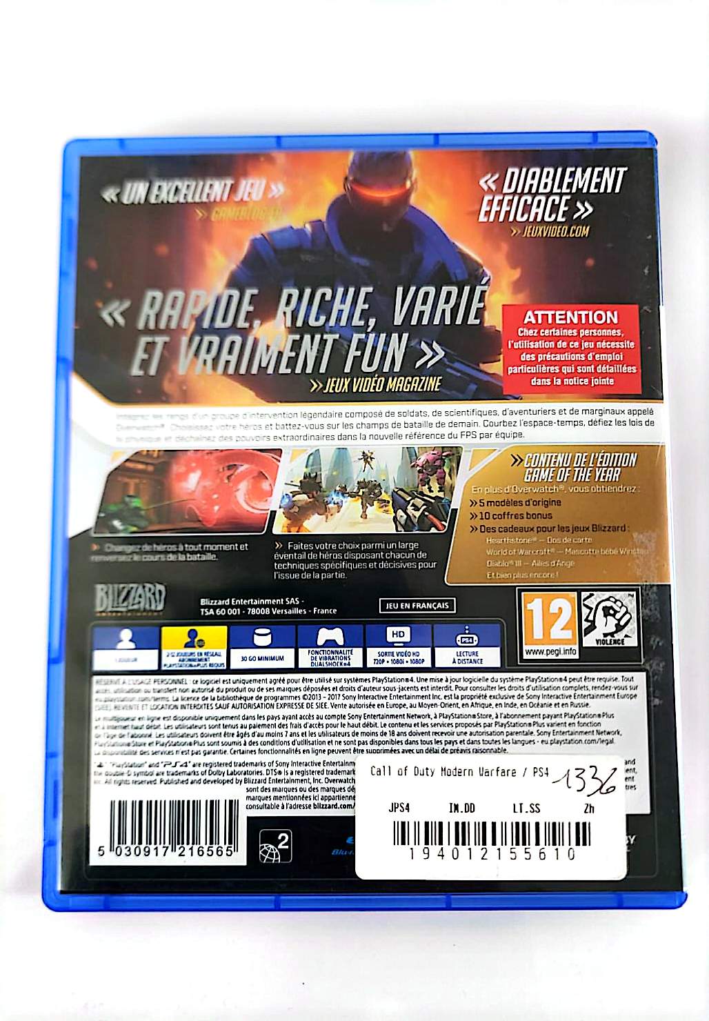 Overwatch Game of the Year Edition – Jeu PS4 – FPS Multijoueur – Version Française