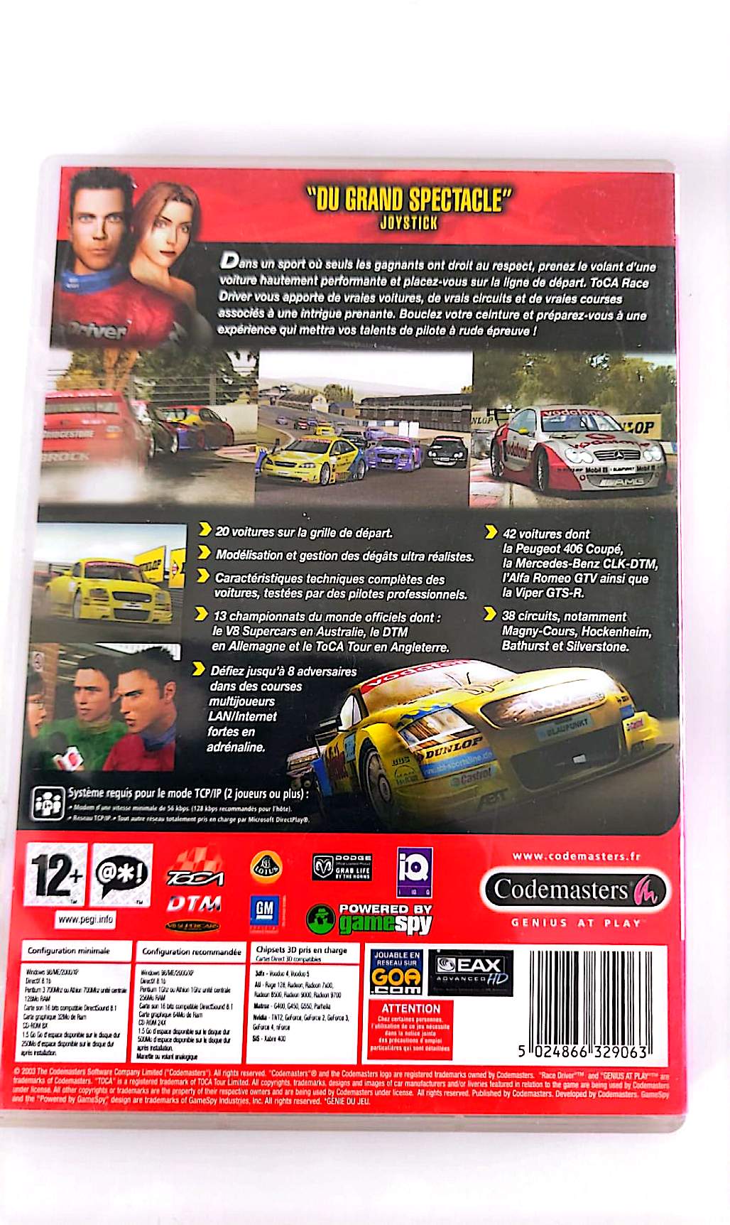 TOCA Race Driver – Jeu PC CD-ROM – Simulation de Course Automobile – Version Française