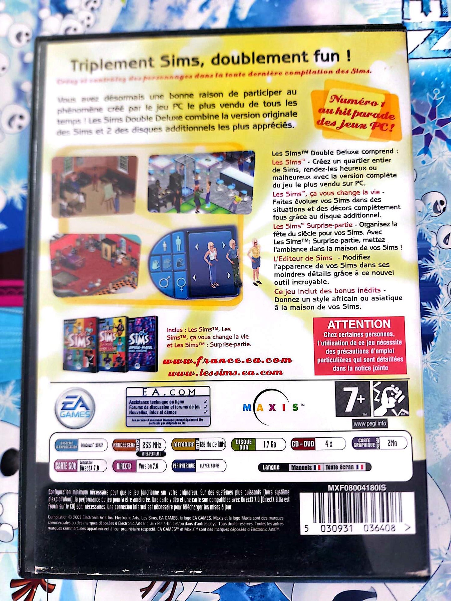 Jeu PC Les Sims Double Deluxe Incomplet CD-ROM Simulation EA Games Maxis
