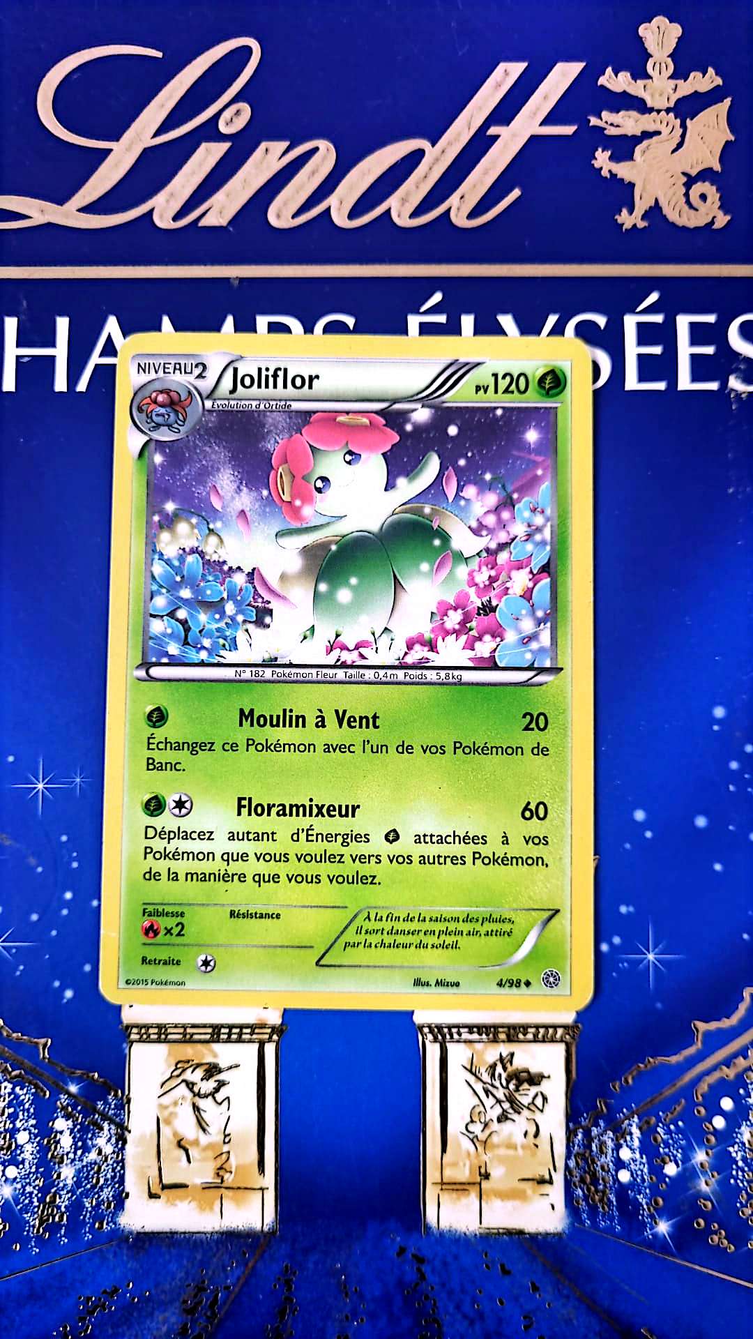 Carte Pokémon Joliflor – Niveau 2 – PV 120 – Attaques Moulin à Vent & Floramixeur – Édition 2015