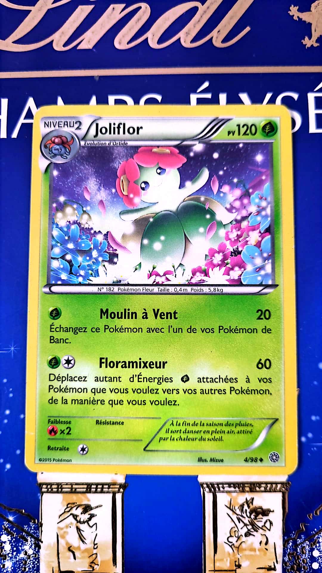 Carte Pokémon Joliflor – Niveau 2 – PV 120 – Attaques Moulin à Vent & Floramixeur – Édition 2015