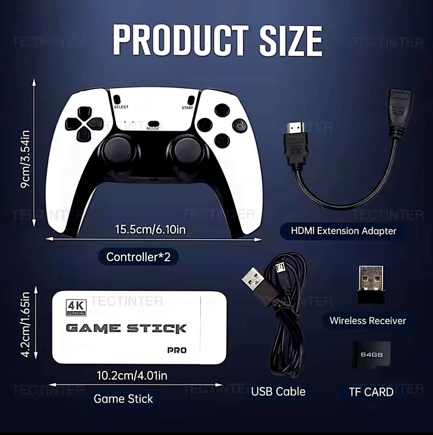 Console de jeux rétro HDMI 128 Go – 2 manettes sans fil