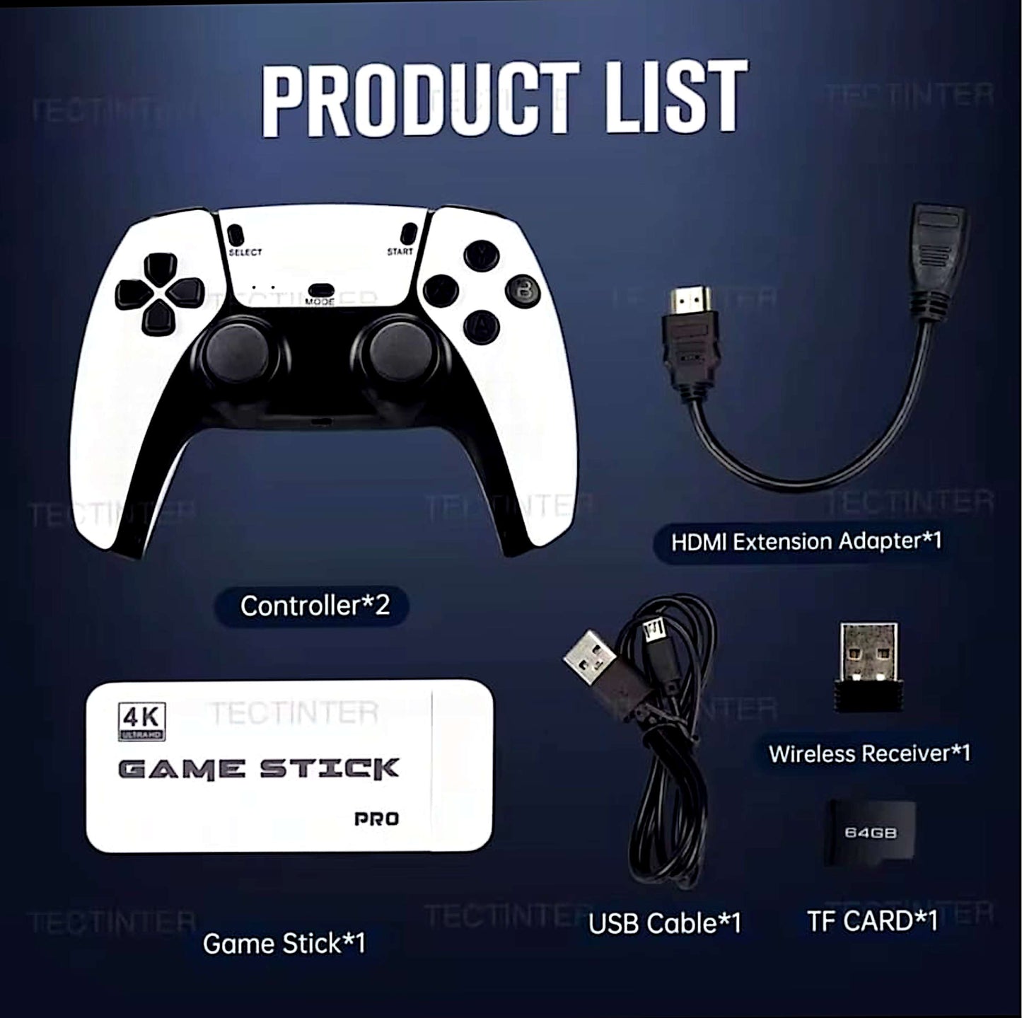 Console de jeux rétro HDMI 128 Go – 2 manettes sans fil