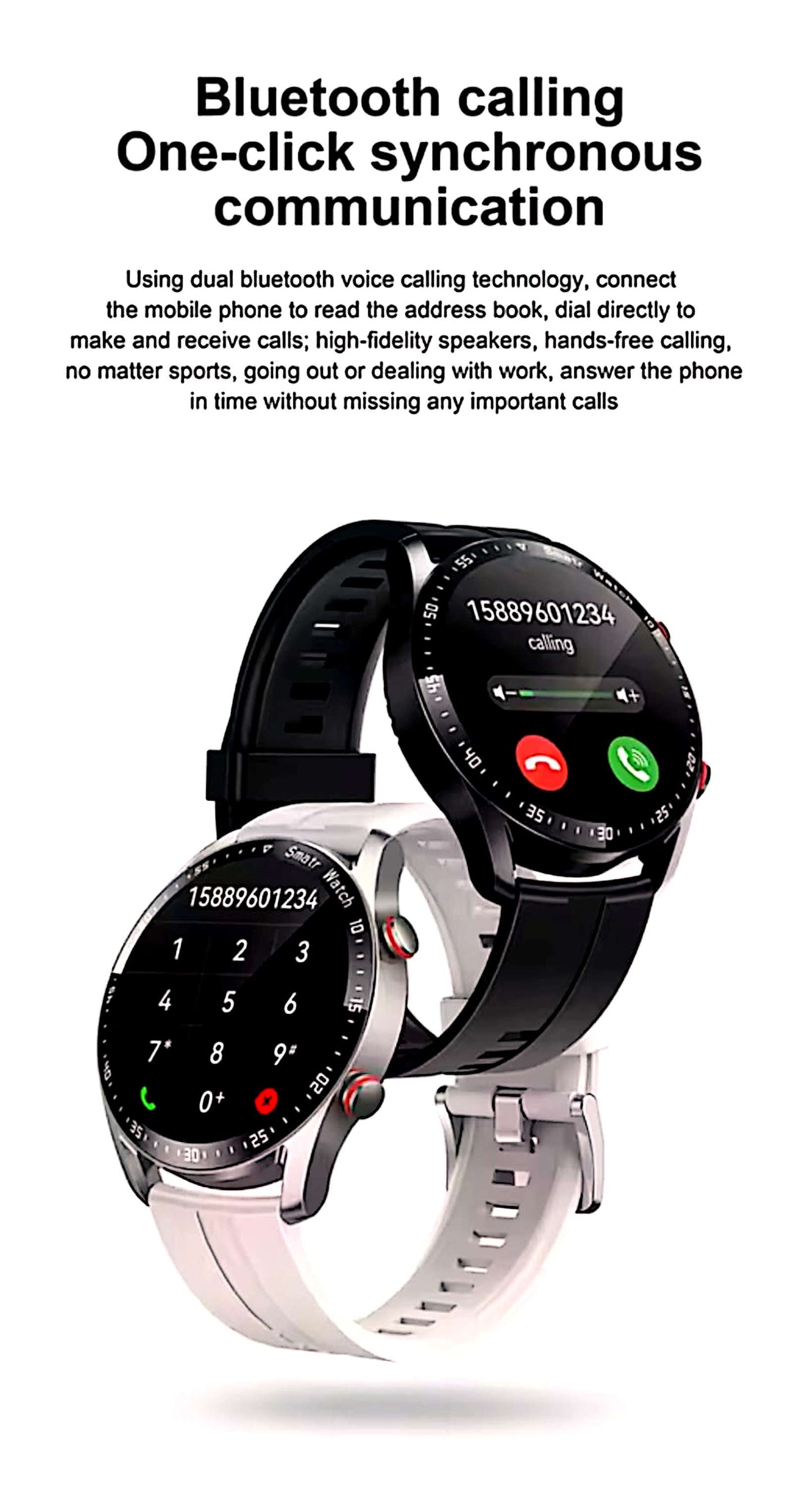 Montre connectée Bluetooth homme – Appels, notifications et suivi d’activité
