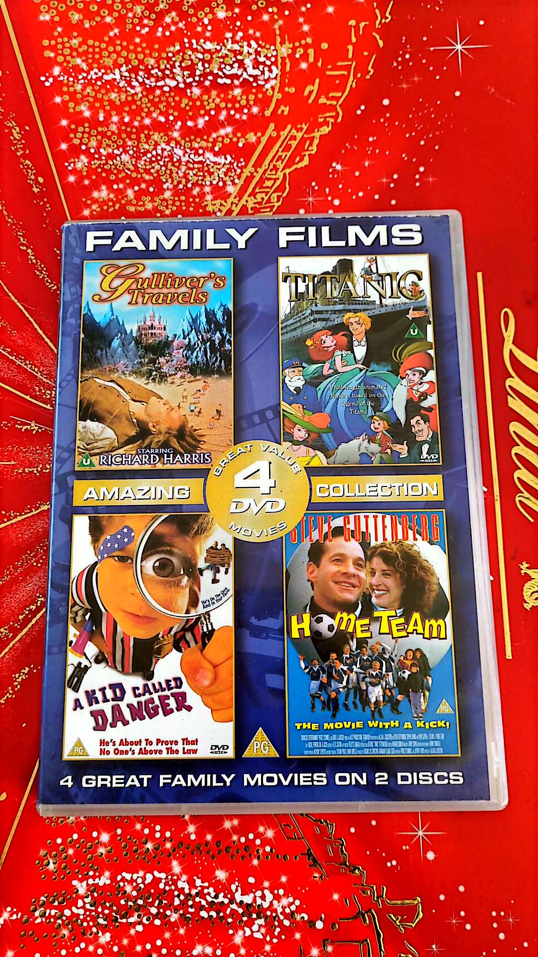 Coffret Dvd 4 Films Les Voyages de Gulliver _ Titanic_A Kid Called Danger_Home Team (4 grands films familiaux sur 2 disques)