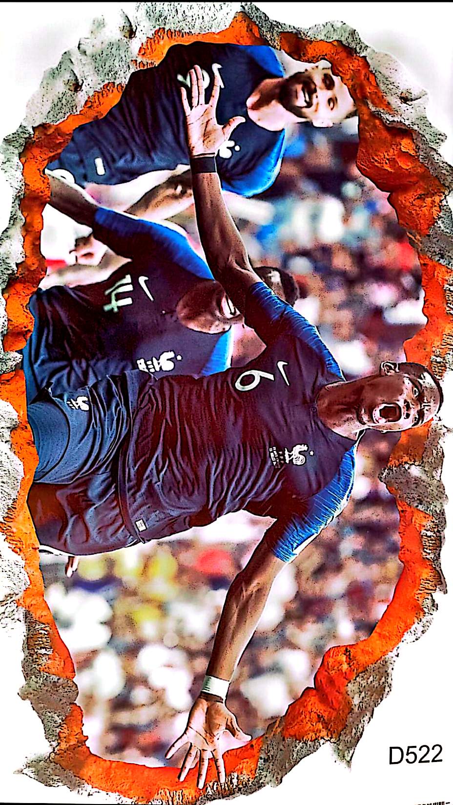 Sticker Mural Paul Pogba – Équipe de France – Effet Mur Cassé – 60 x 90 cm