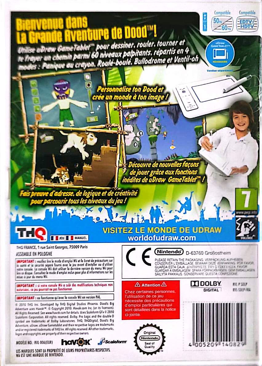 uDraw : La Grande Aventure de Dood – Jeu Wii | Aventure & Dessin | PAL Français | THQ