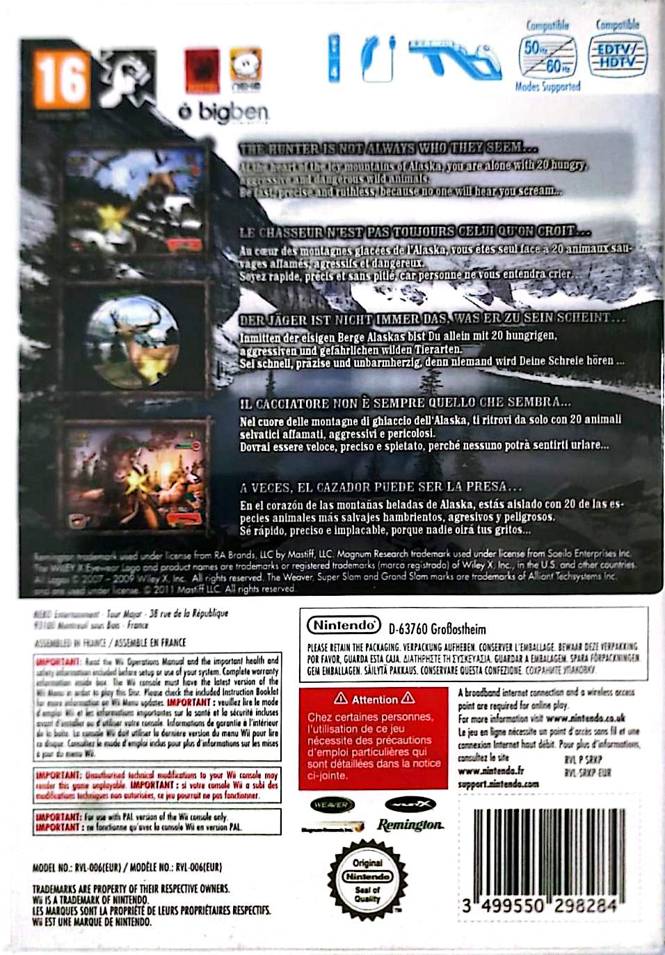 Remington Dangerous Animals – Jeu Wii | Chasse & Tir | Compatible Wii Zapper | PAL Français