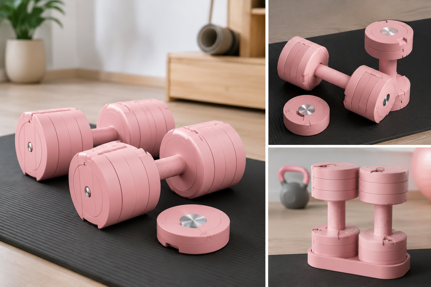 Haltères Réglables Fitness Musculation Maison Ensemble Poids Ajustables Entraînement Bras Épaules Corps Complet