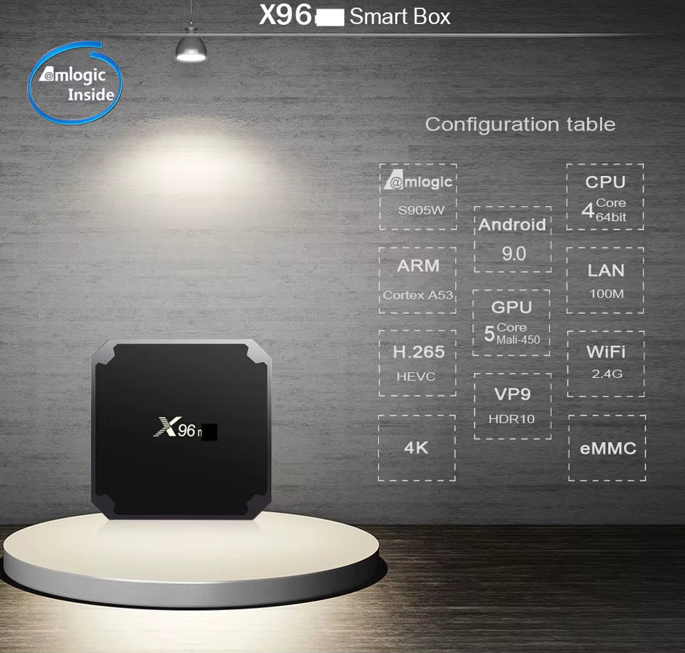 Box TV Android 9.0 1GB/8GB – Décodeur Smart TV 4K WiFi pour Télévision